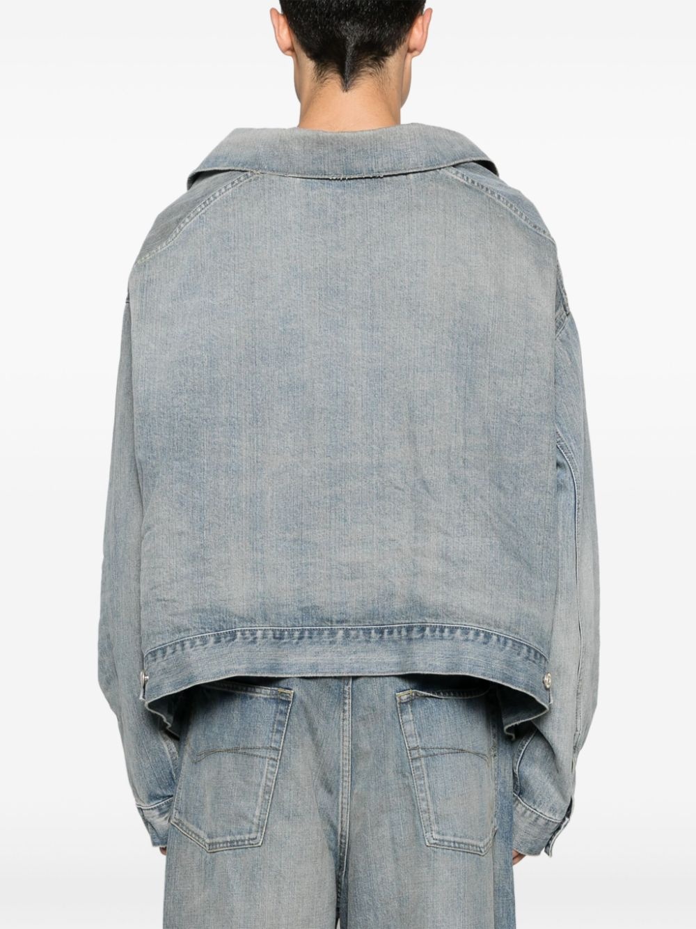 off-shoulder denim jacket - 5