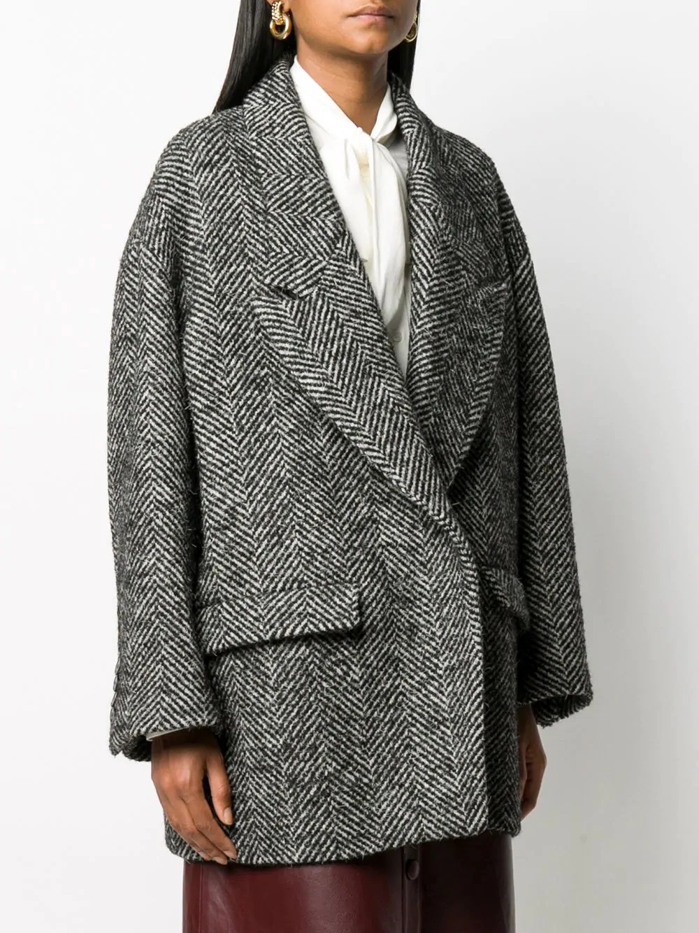 open front wool coat - 3