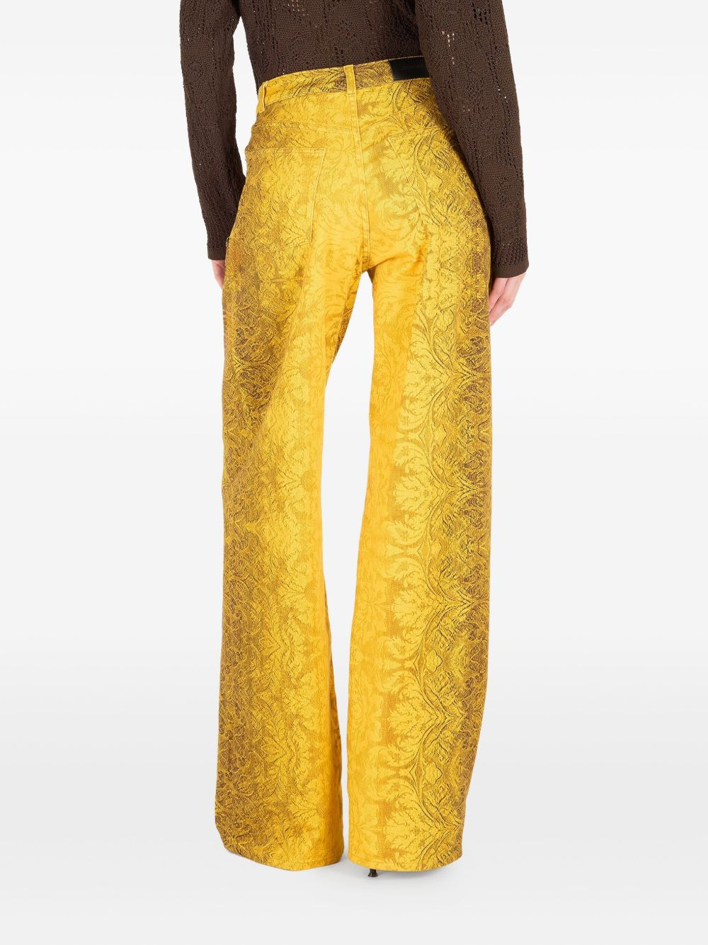 brocade-print straight-leg jeans - 4