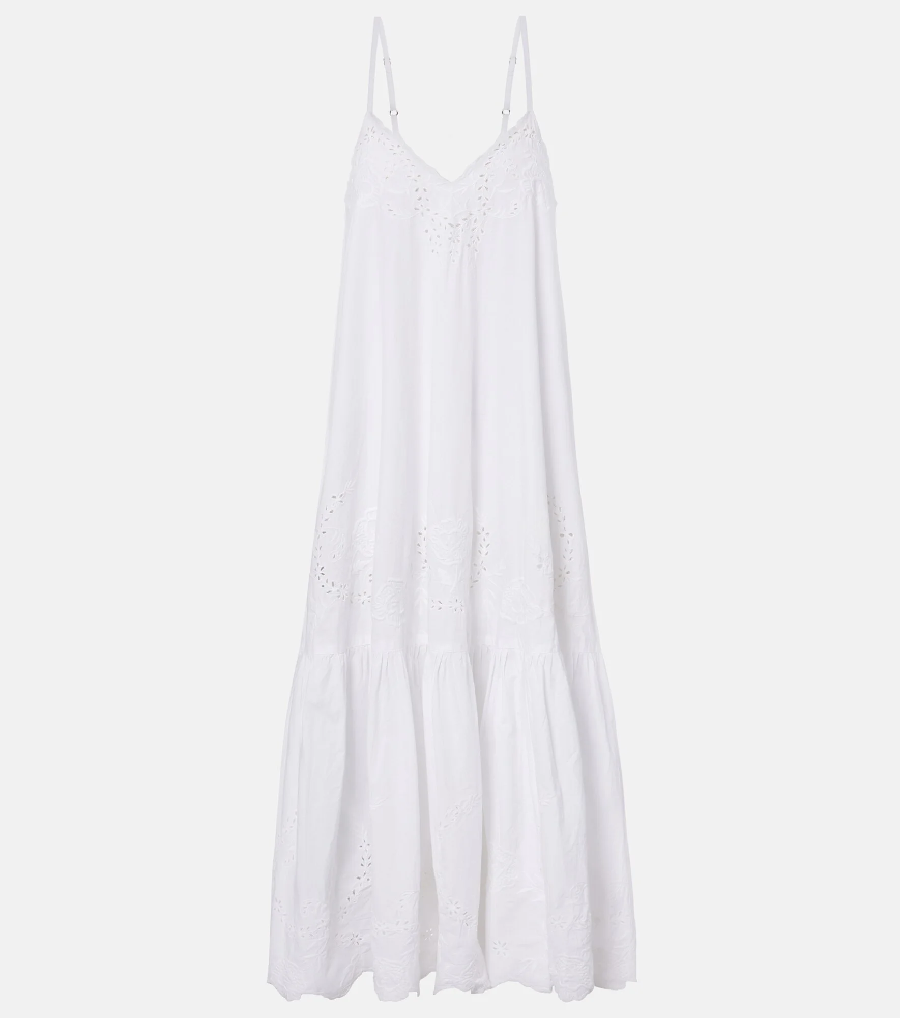 Broderie anglaise cotton midi dress - 1