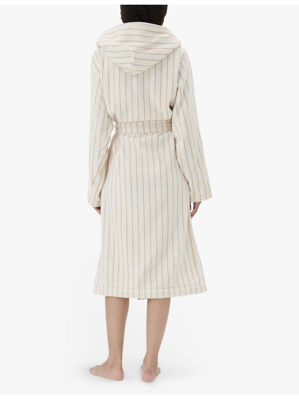 Hooded striped organic-cotton robe - 3