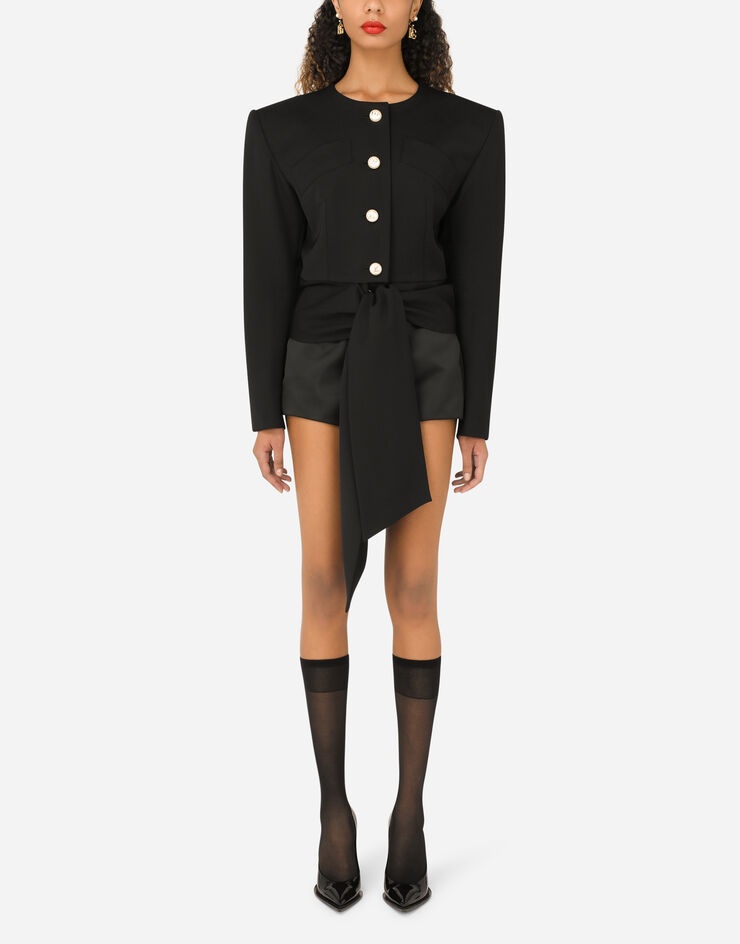Gabardine jacket with pearl DG buttons - 2