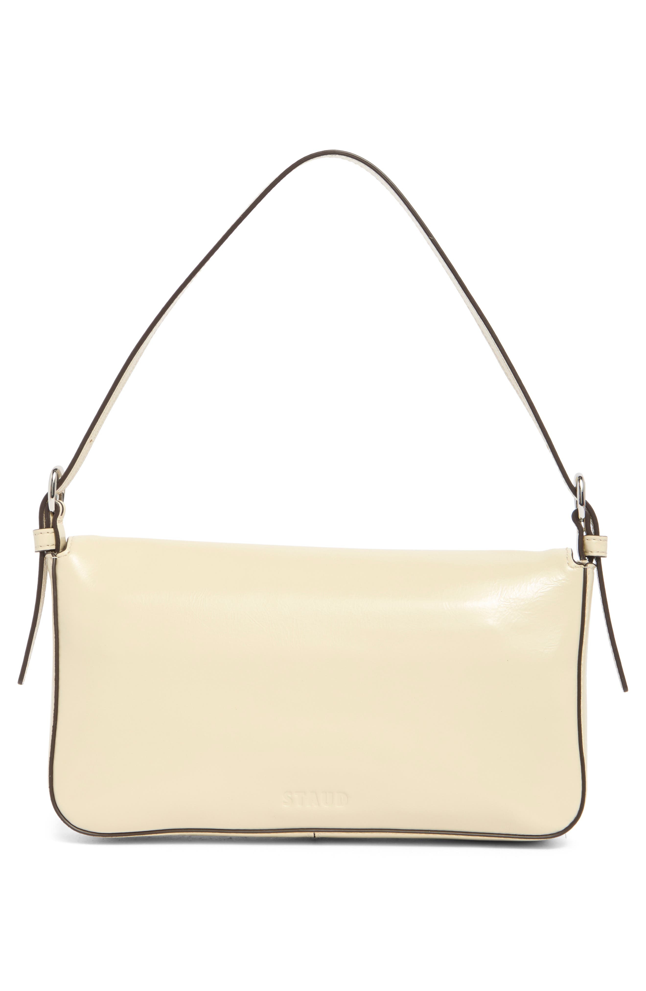 STAUD Harlow Leather Shoulder Bag in Cream at Nordstrom - 3