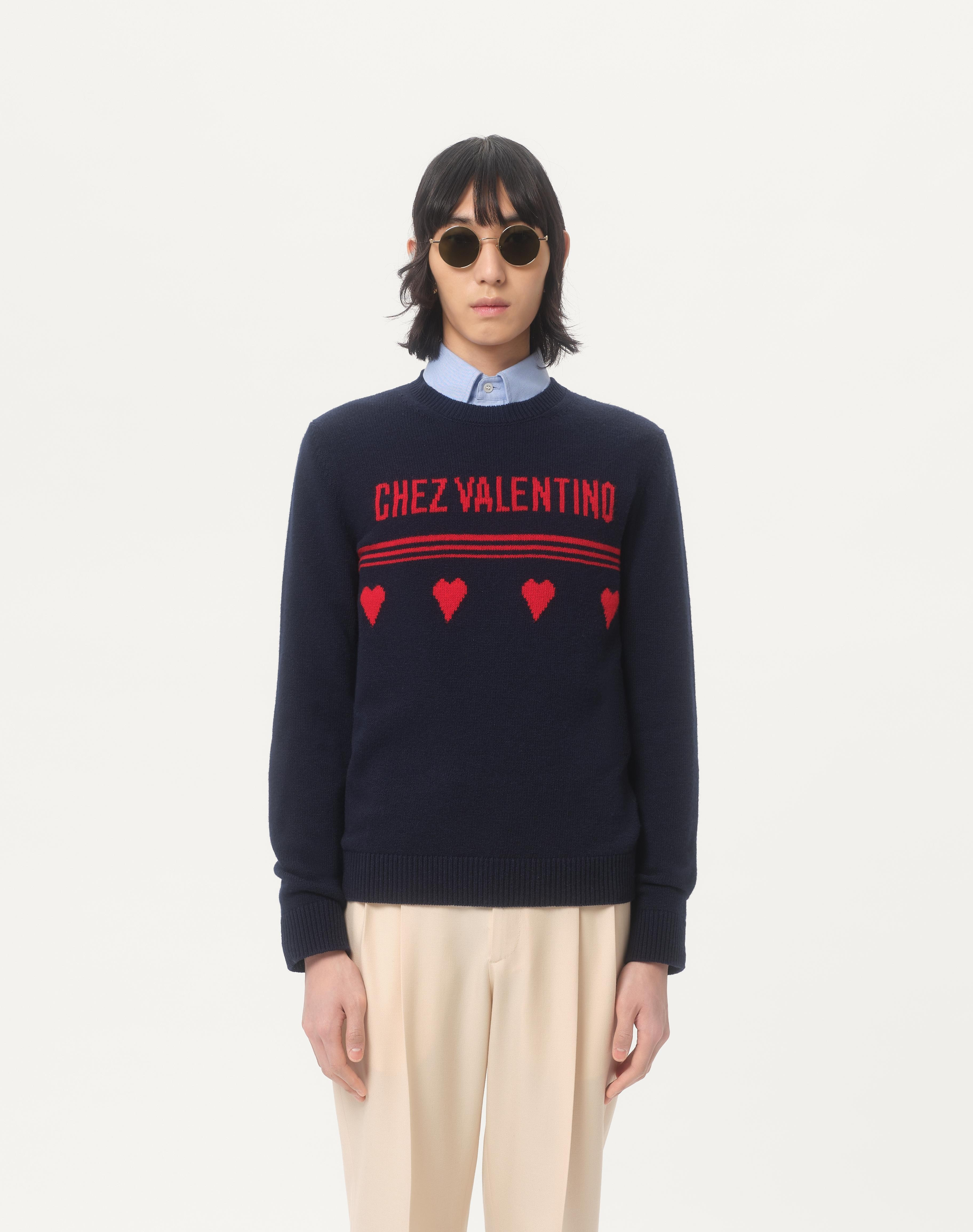 WOOL SWEATER WITH CHEZ VALENTINO JACQUARD MOTIF - 5