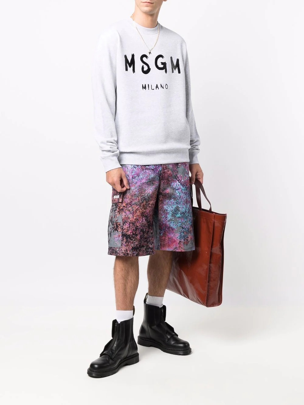 logo-print crew neck sweatshirt - 2