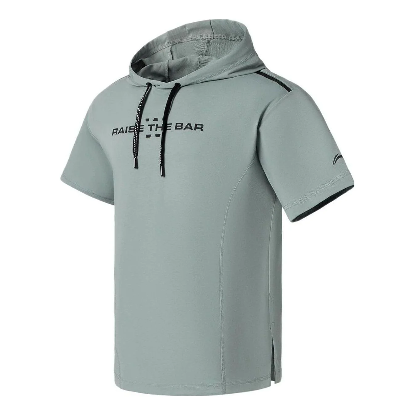 Li-Ning Logo Short Sleeve Hoodie 'Green Black' AAES013-5 - 1