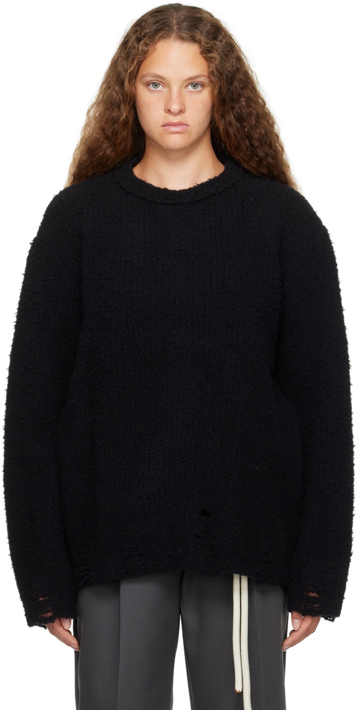トップス SONG FOR THE MUTE OVERSIZED SWEATER Song for the Mute Black Oversized Sweater | REVERSIBLE
