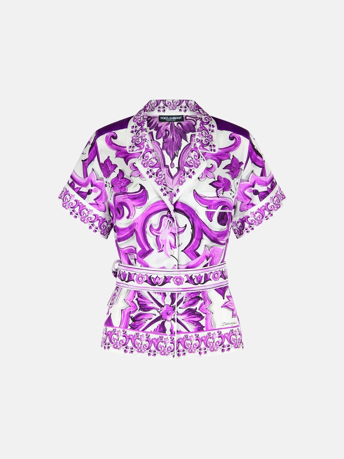 MAJOLICA PRINT SILK TWILL SHIRT - 1
