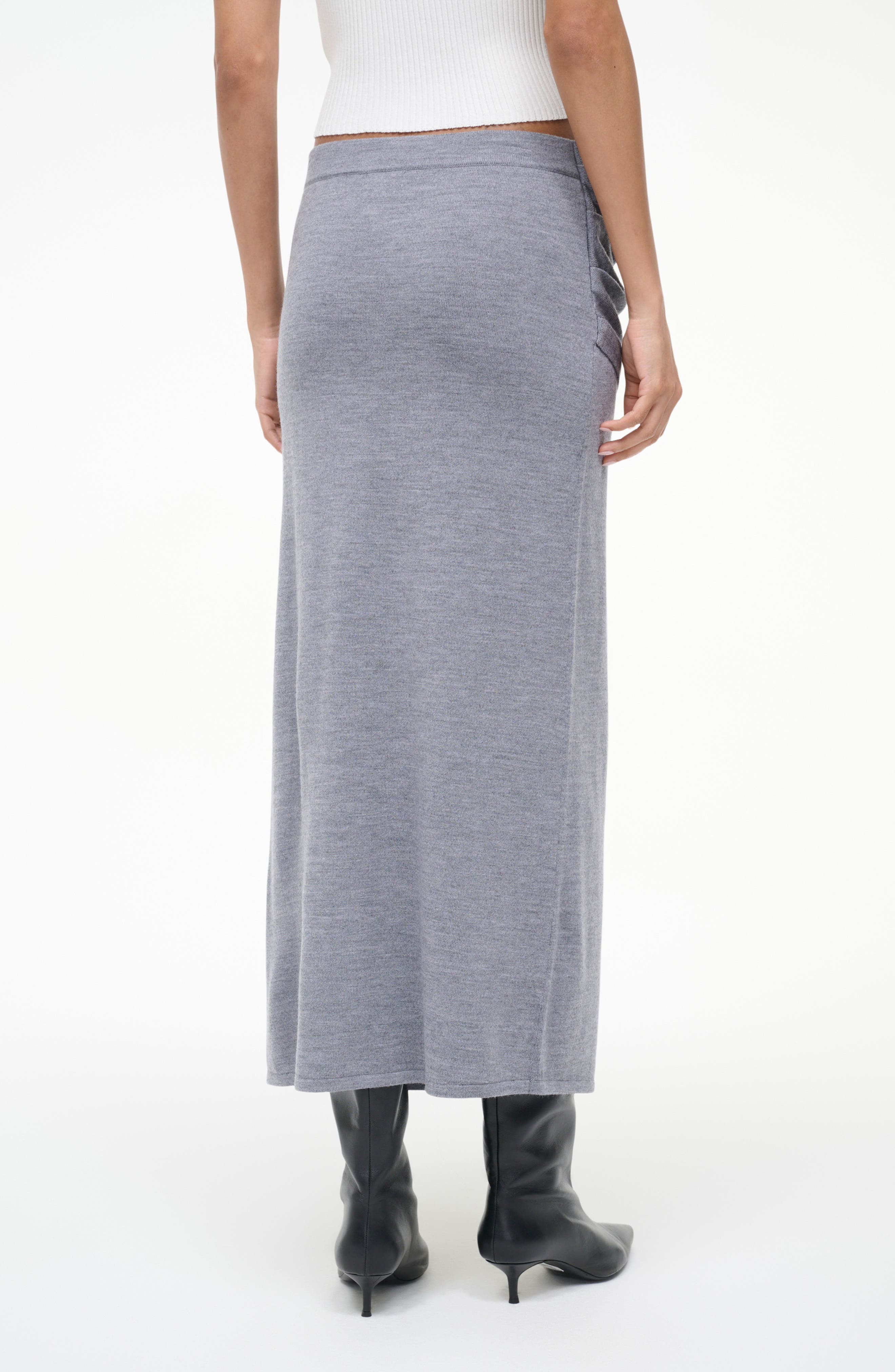 STAUD Wilma Merino Wool Skirt in Heather Grey at Nordstrom - 2