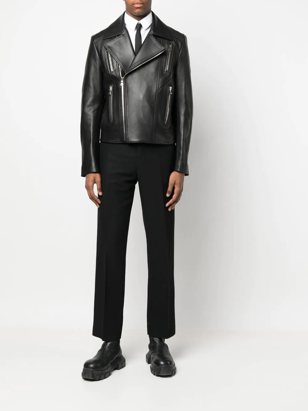zip leather jacket - 2
