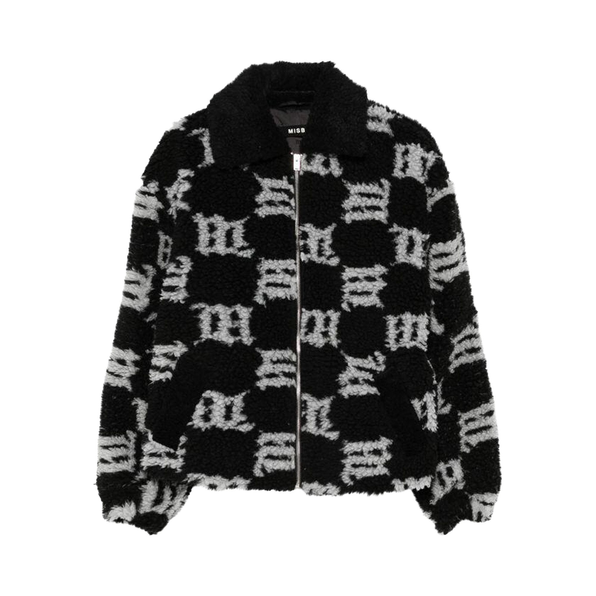 MISBHV Monogram Faux Shearling Jacket 'Black' - 1