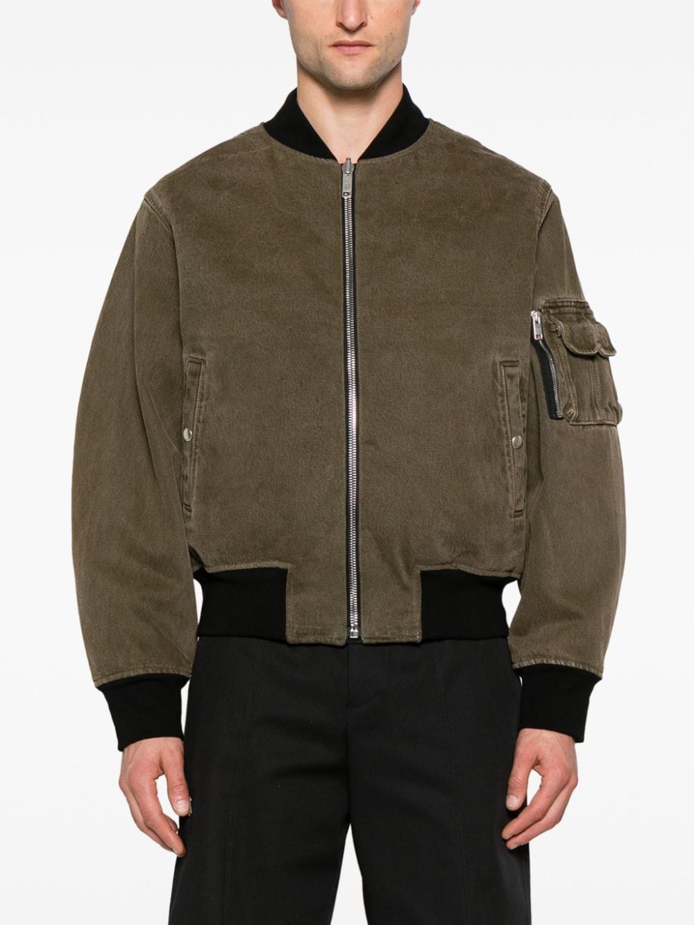 logo-print reversible bomber jacket - 3