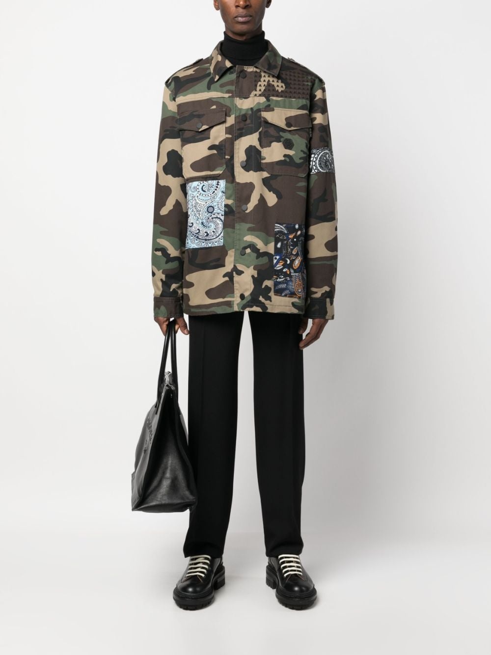 camouflage-print paisley-patch jacket - 2