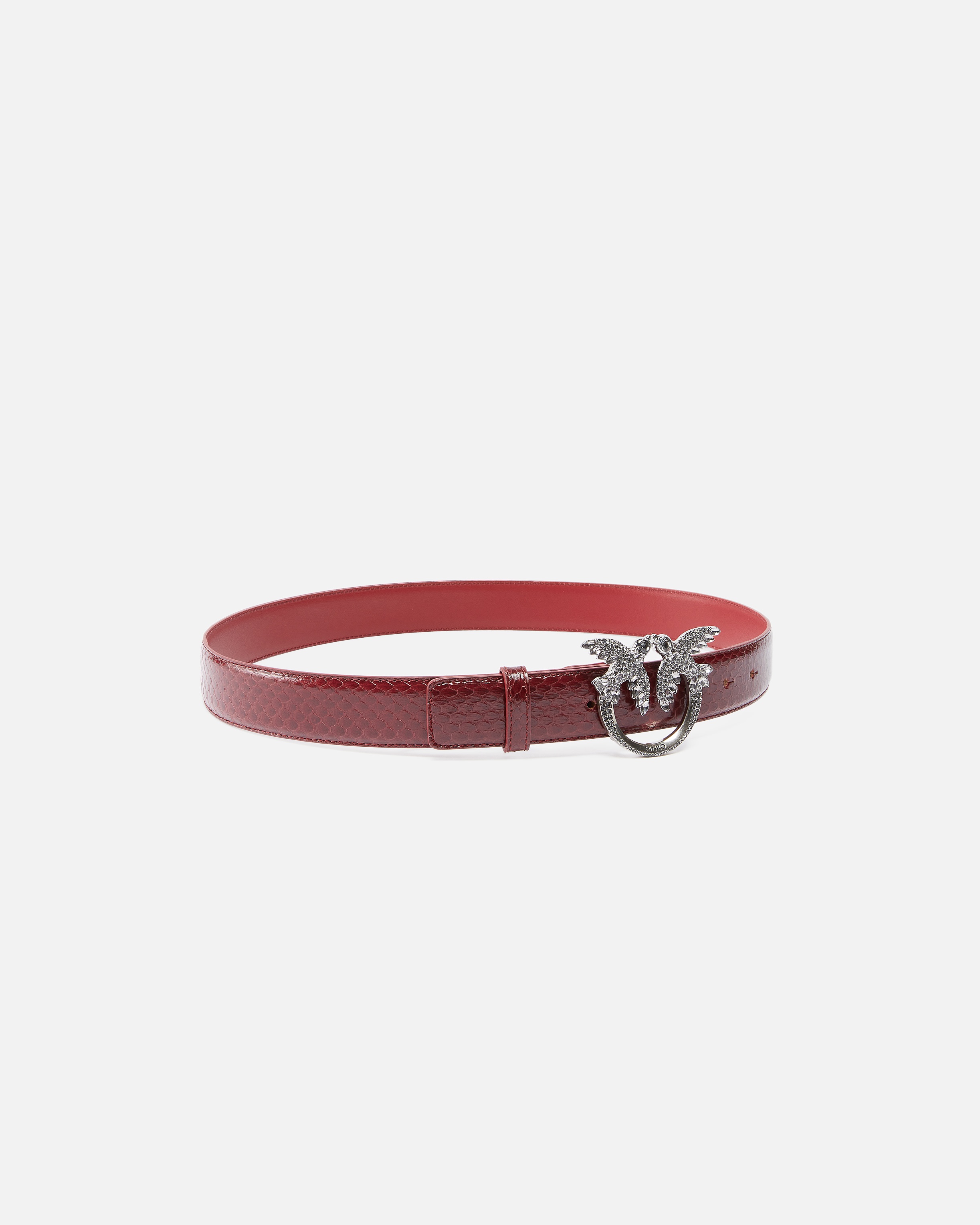3CM GLOSSY PYTHON LEATHER BELT PINKO GALLERIA. - 2