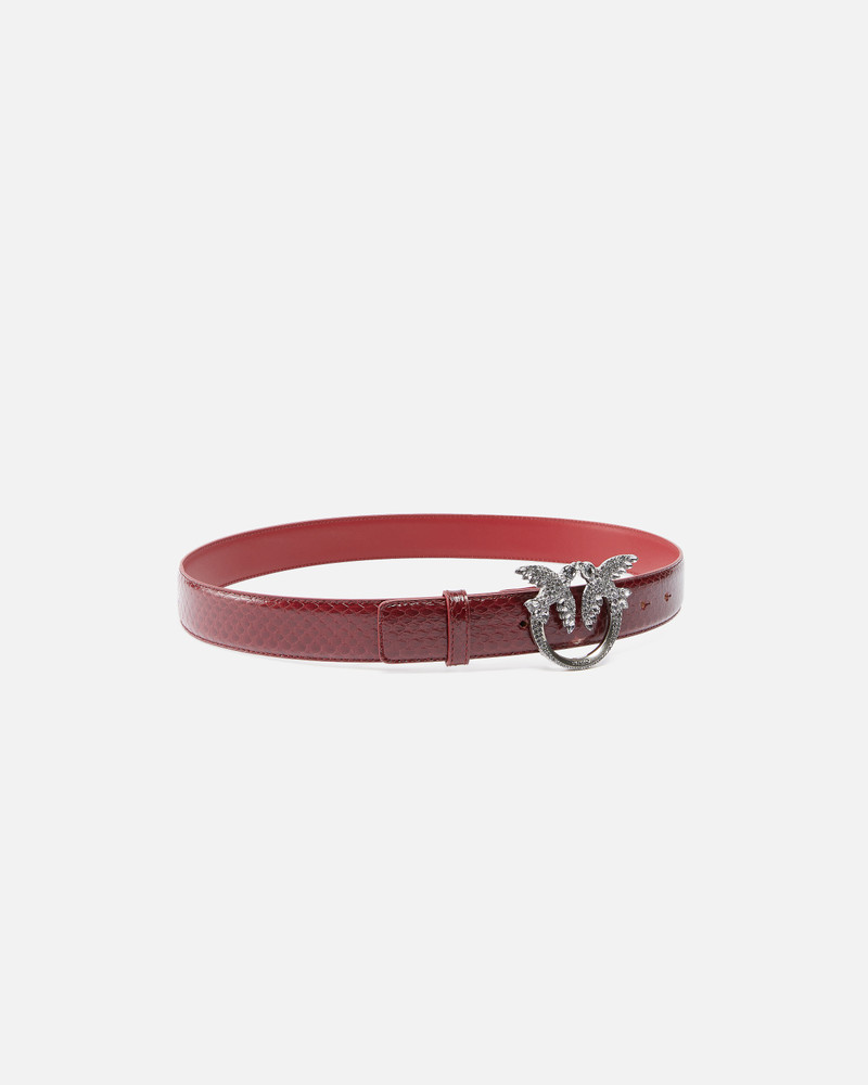 PINKO 3CM GLOSSY PYTHON LEATHER BELT PINKO GALLERIA. outlook