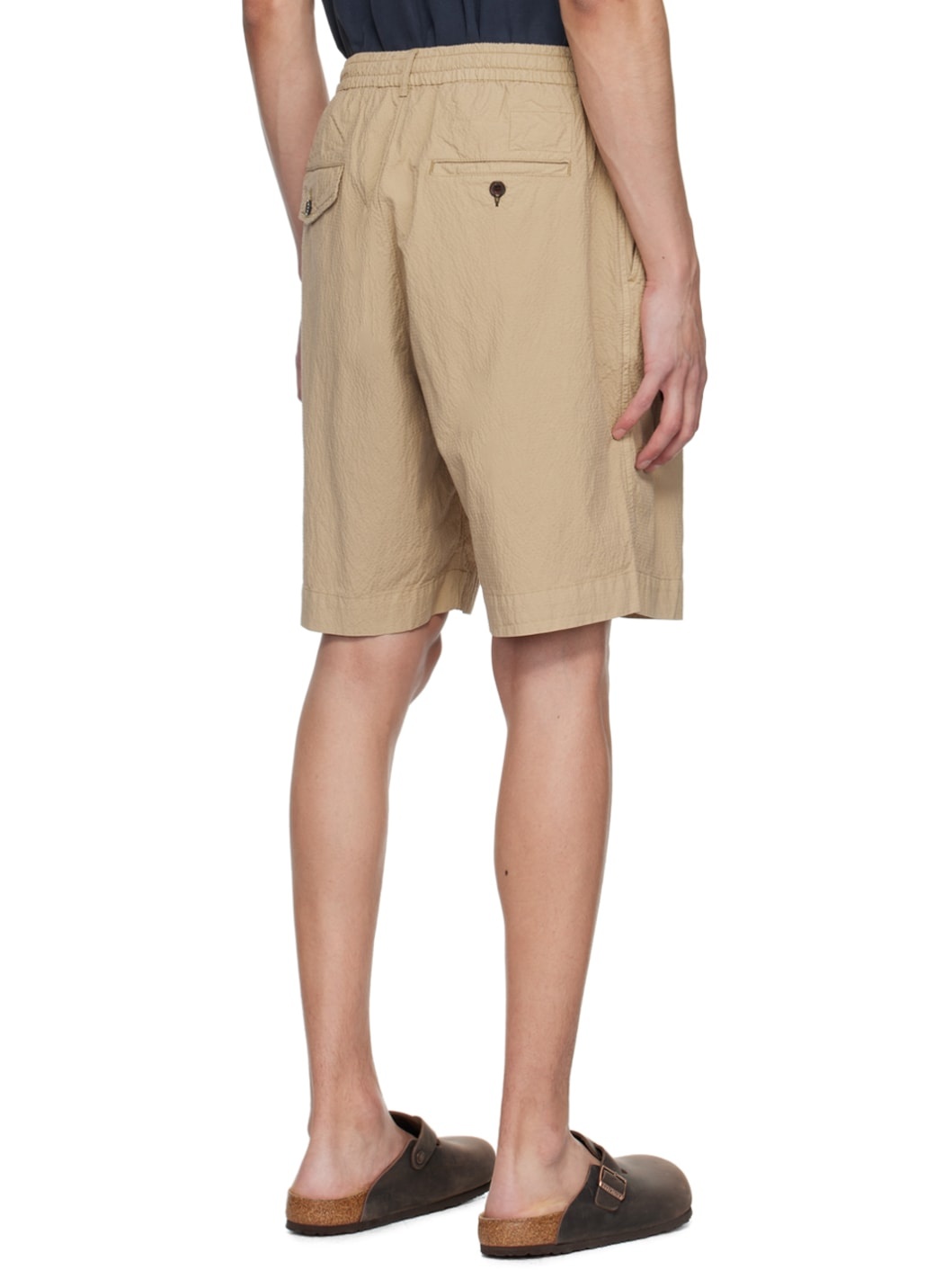 Taupe Pleated Shorts - 3