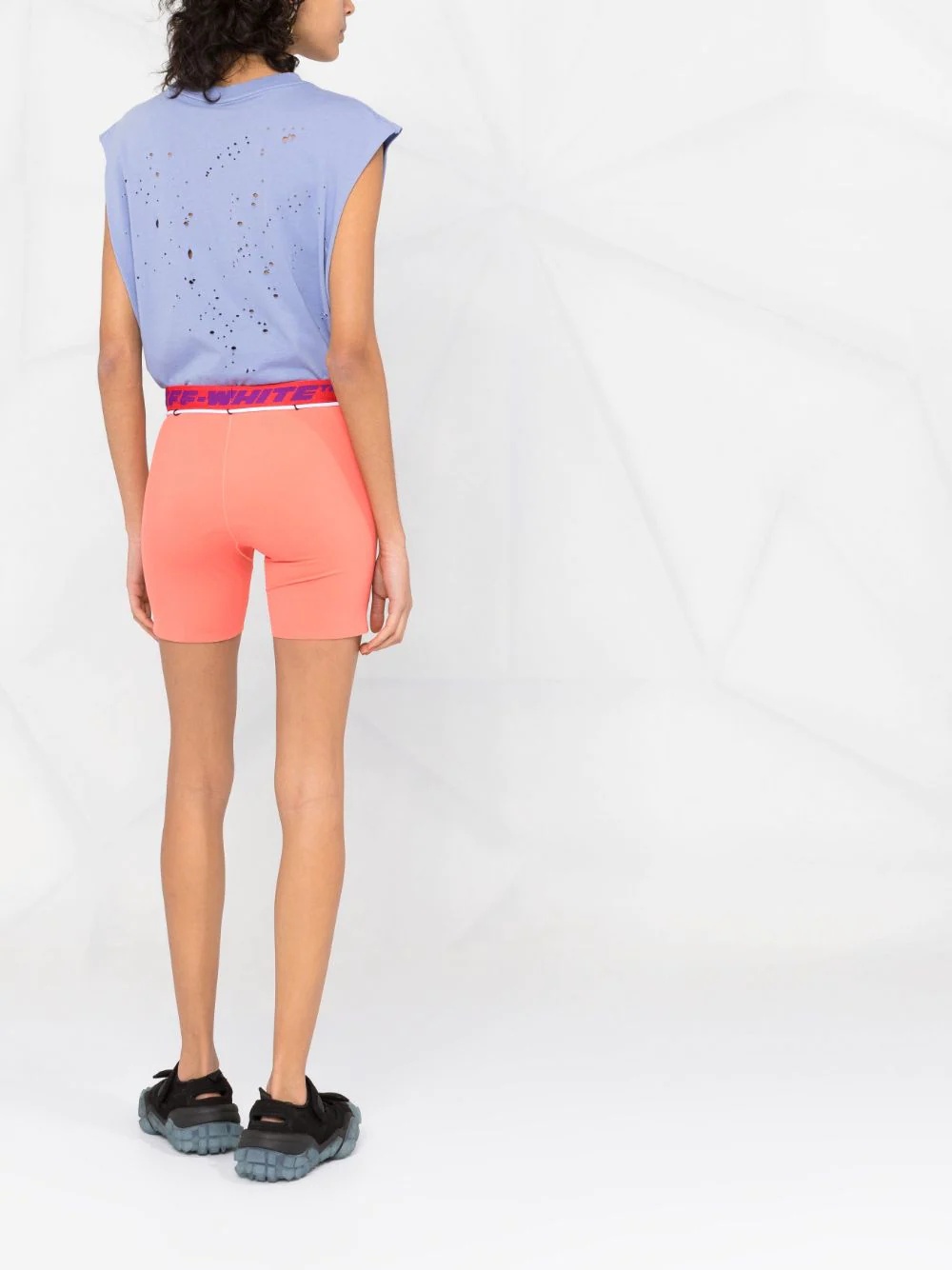 logo-waistband track shorts - 6
