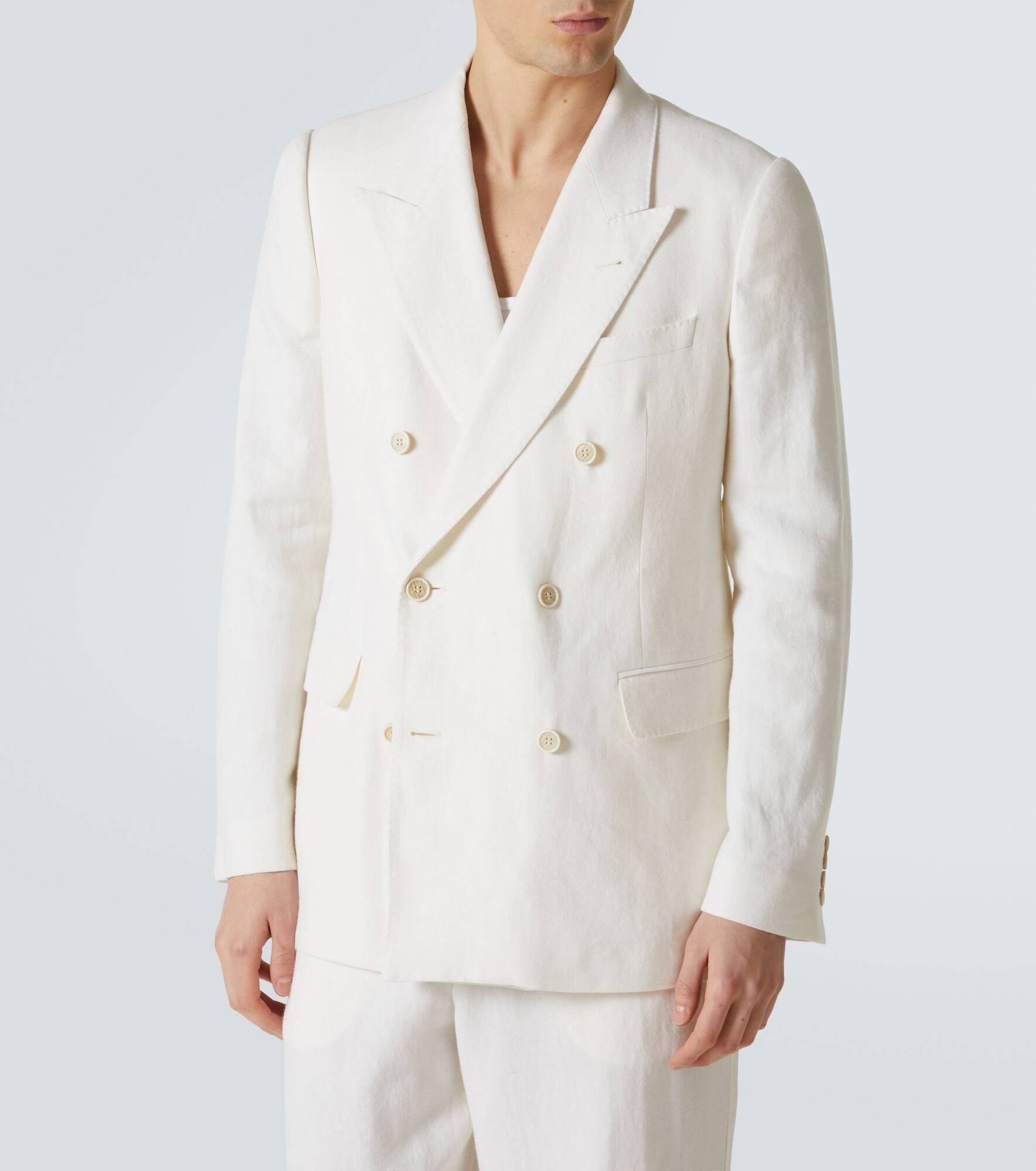 Linen, wool, silk, and cashmere blazer - 3