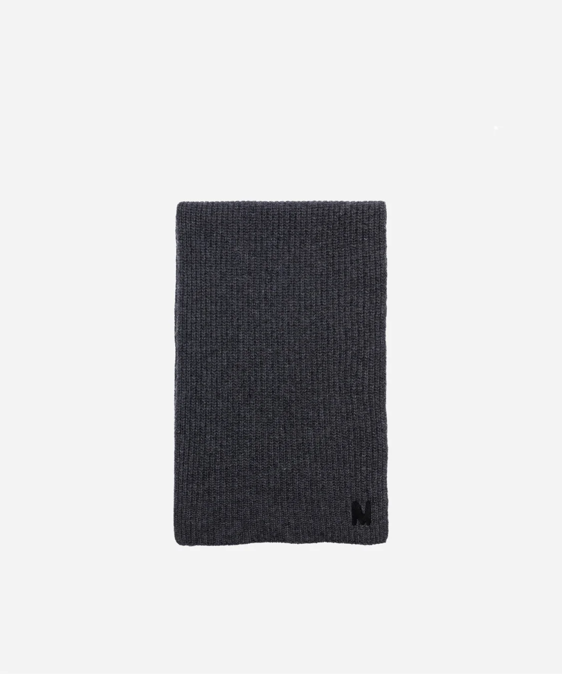Ribbed scarf with embroidered logo - 1