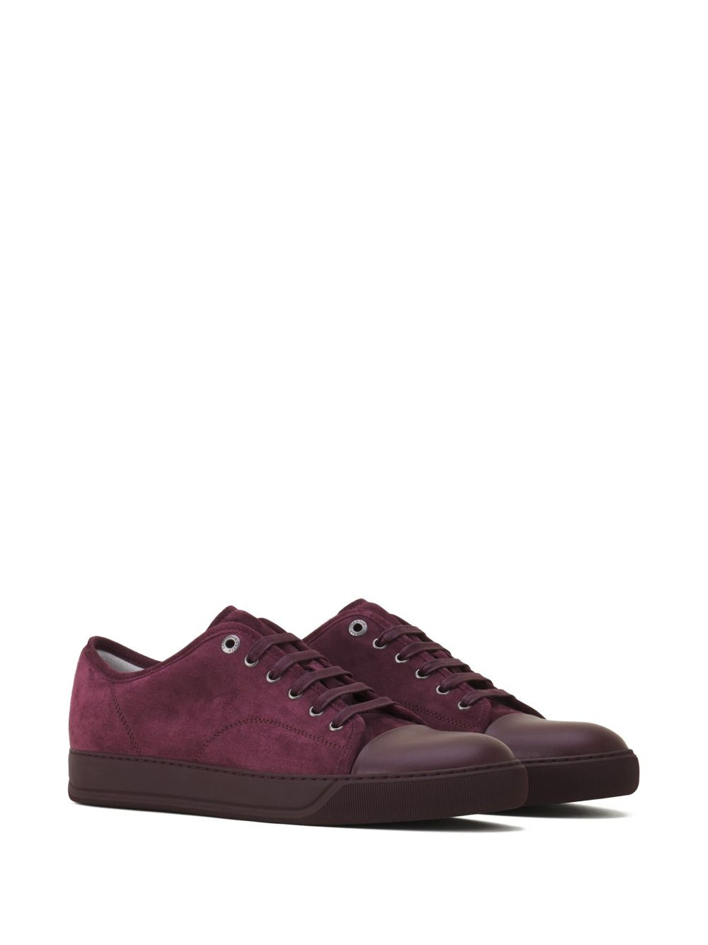 suede leather cap-toe sneakers - 2