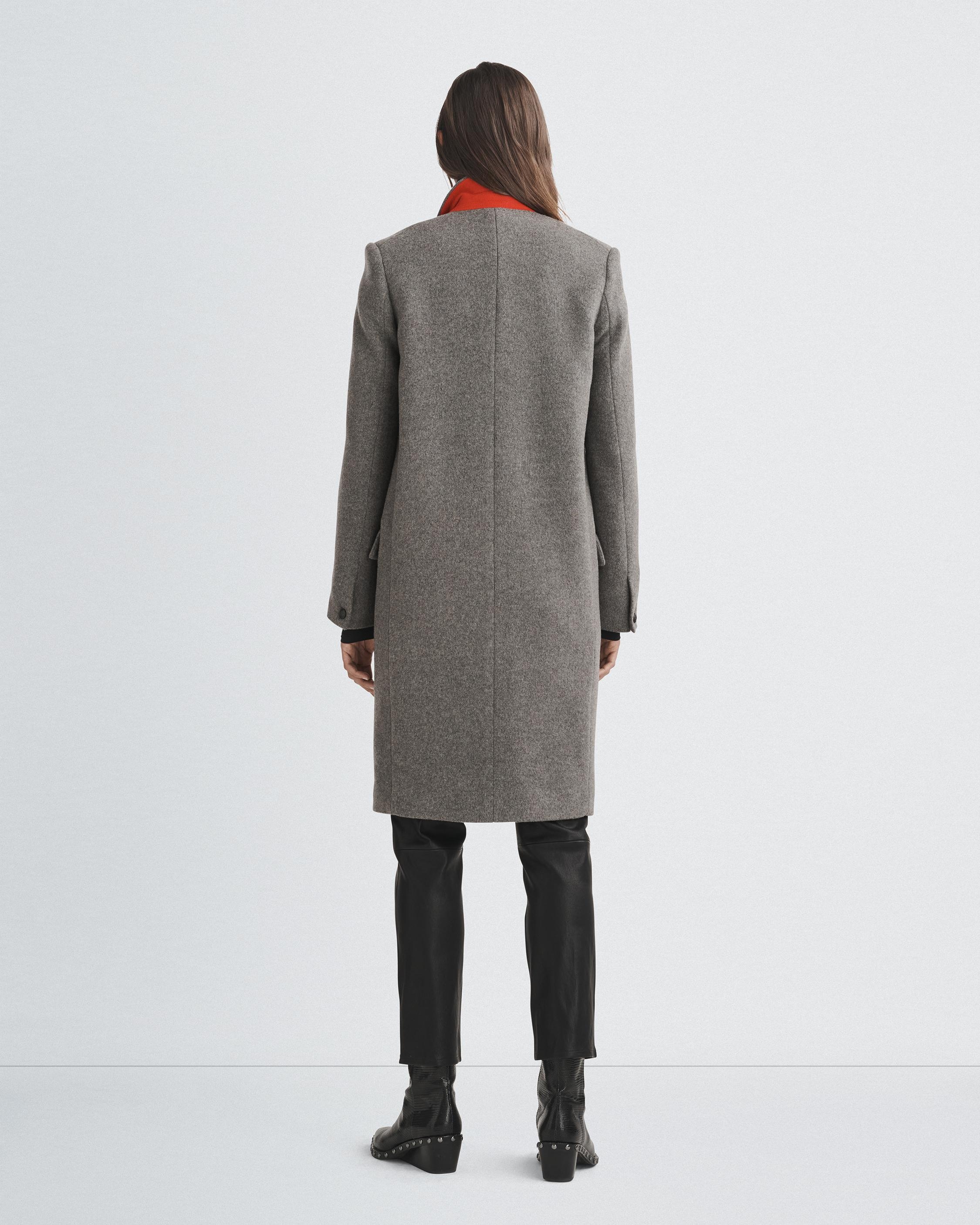 Rag & Bone Ava Italian Wool Coat in Black