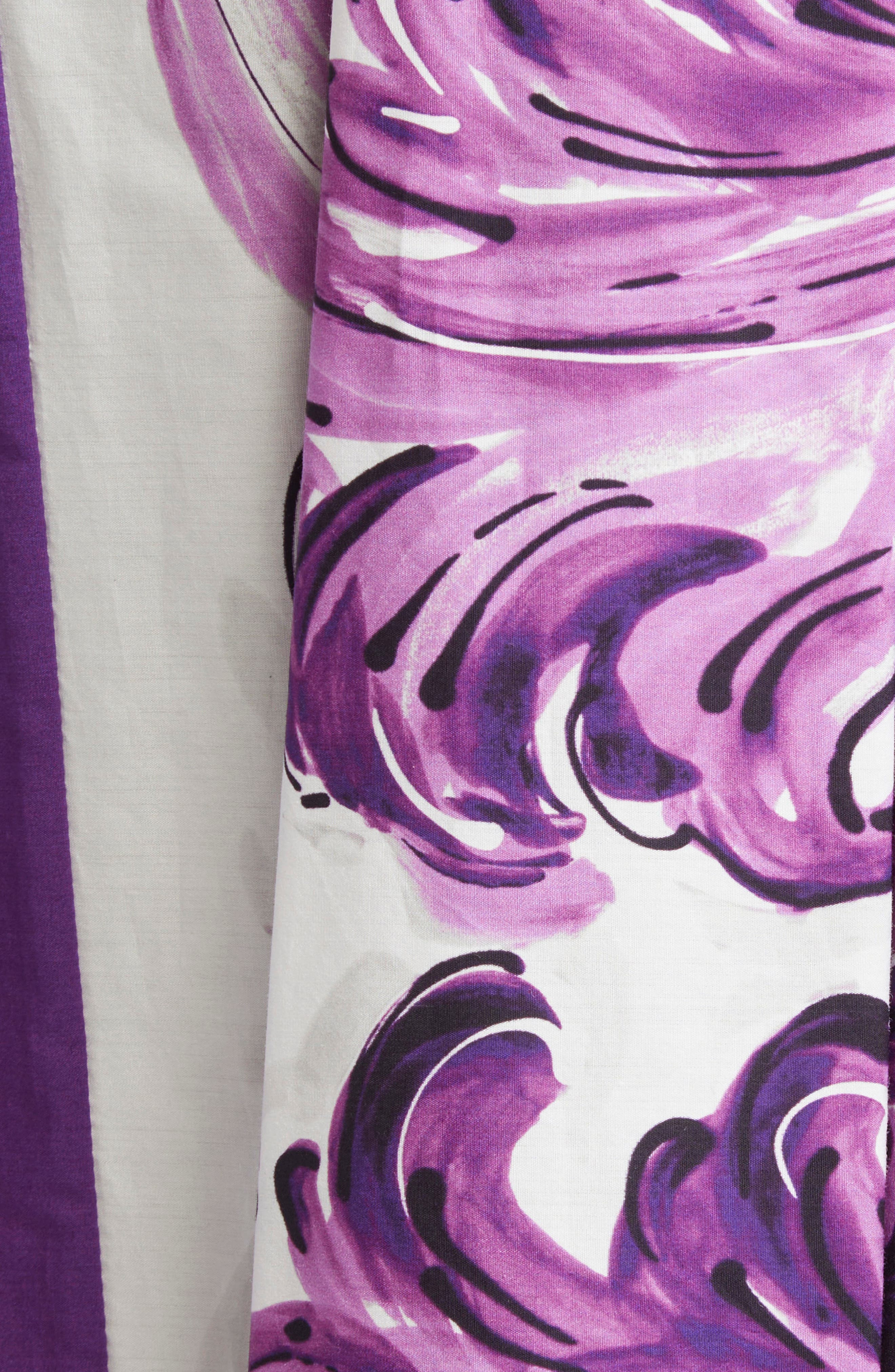 Dolce&Gabbana Majolica Print Cotton Poplin A-Line Midi Skirt in Hp5Dq Mix Maiolica L Viola at Nordst - 7