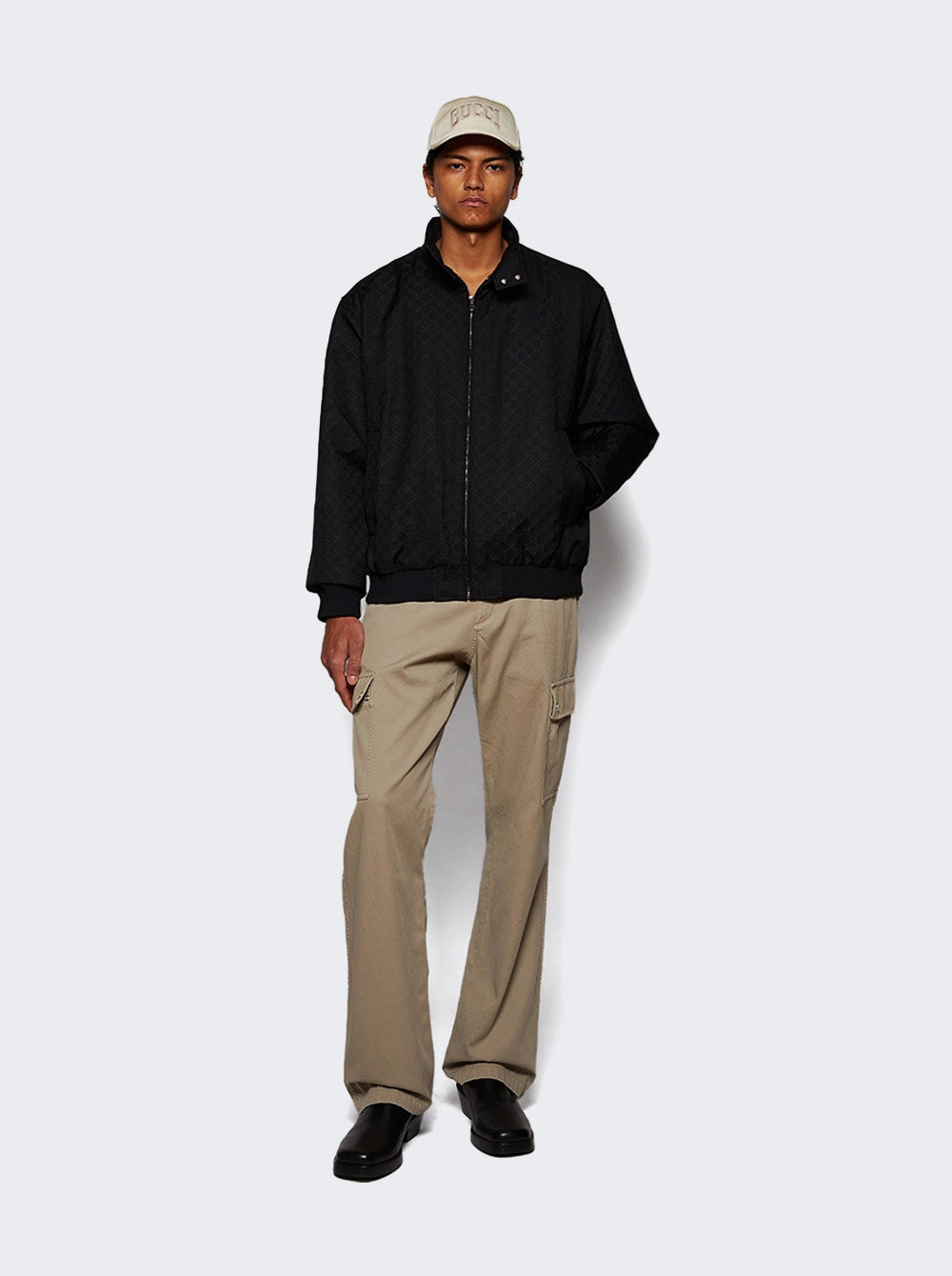 Gabardine Cargo Trousers Heron - 5