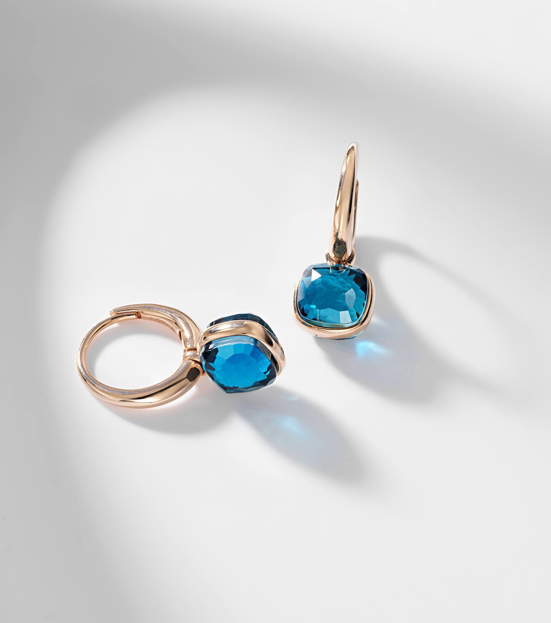 Nudo Mini 18kt rose gold earrings with topazes - 5
