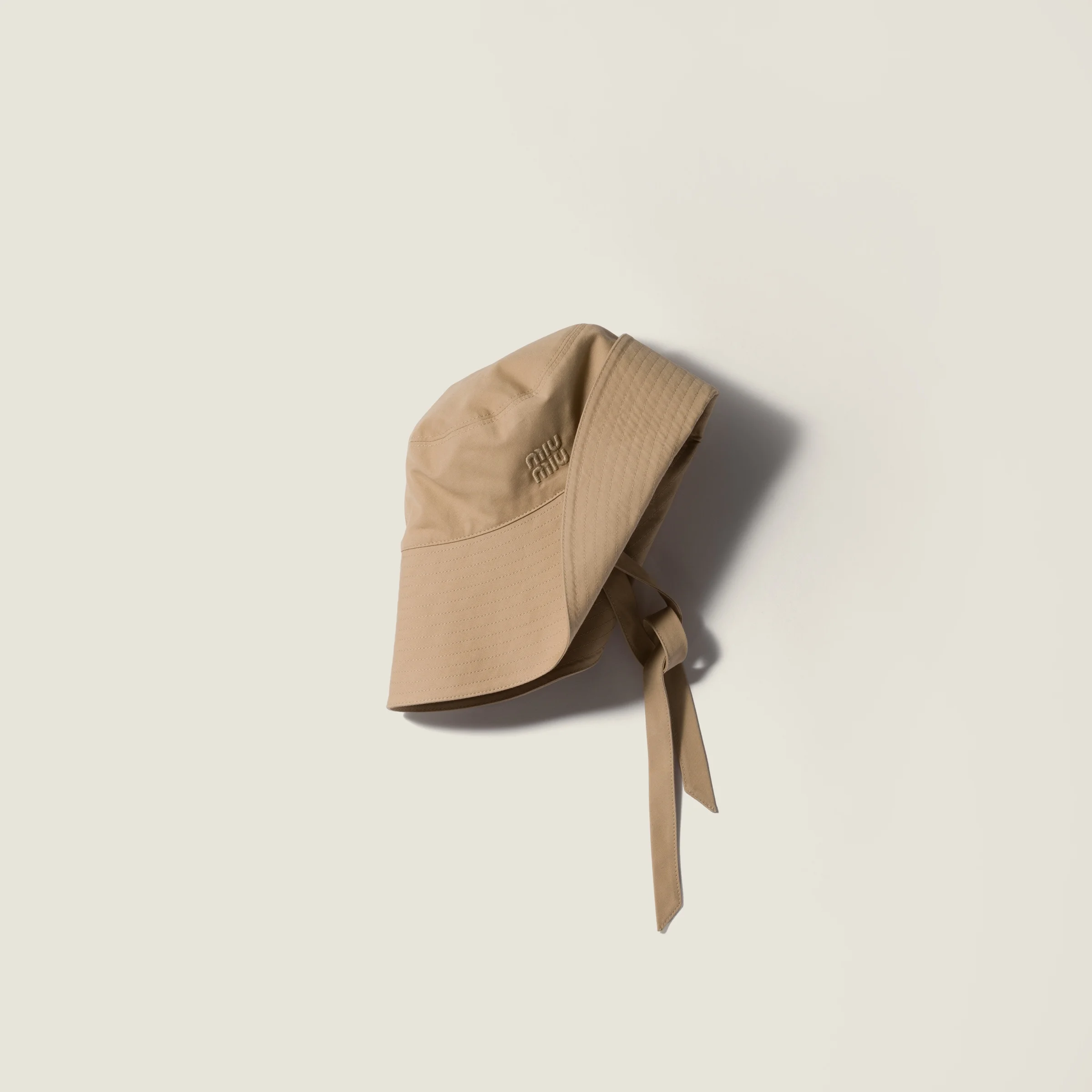Wide-brimmed poplin bucket hat - 1