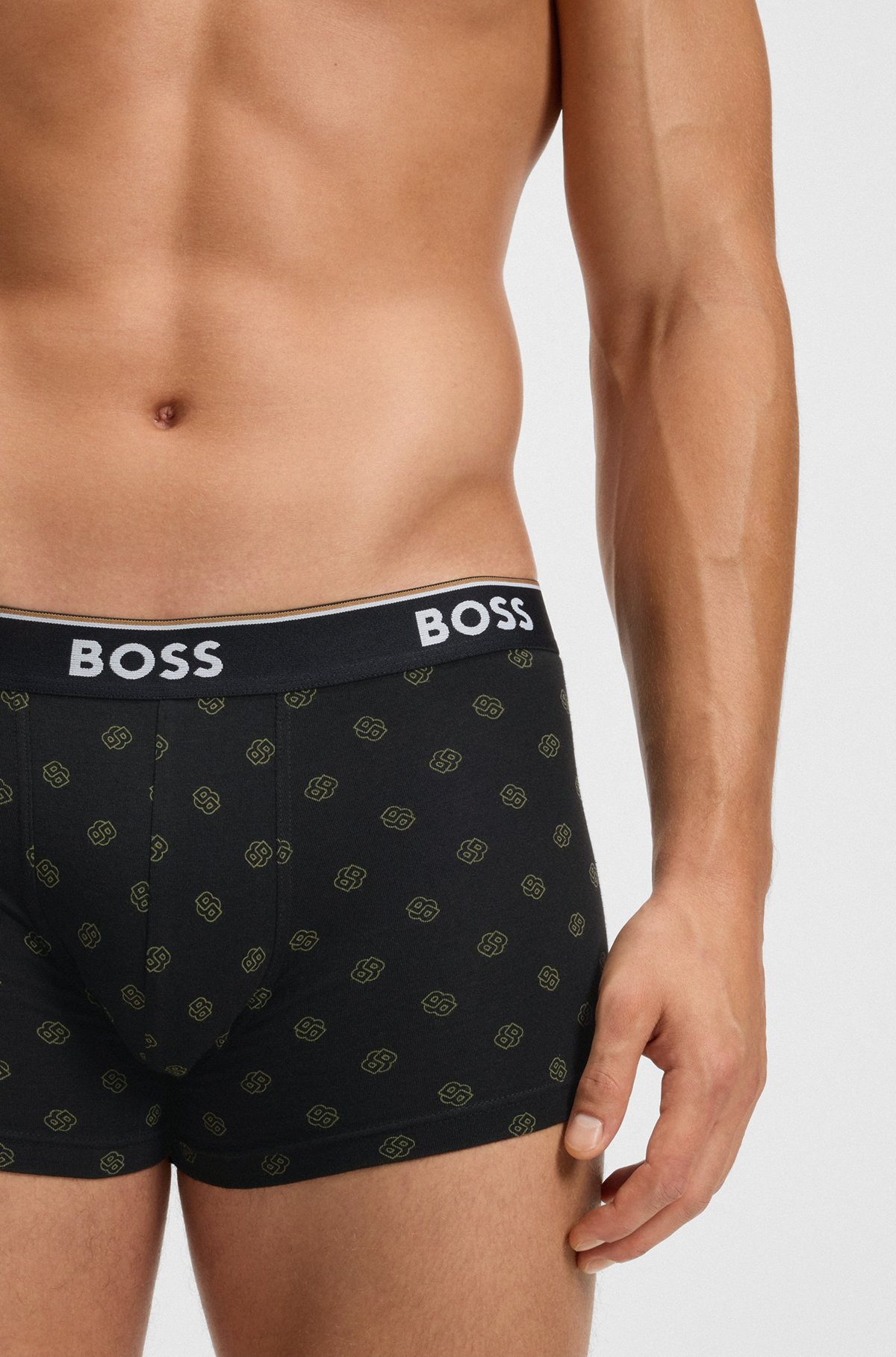 THREE-PACK OF STRETCH-COTTON TRUNKS WITH LOGO WAISTBAND - 4