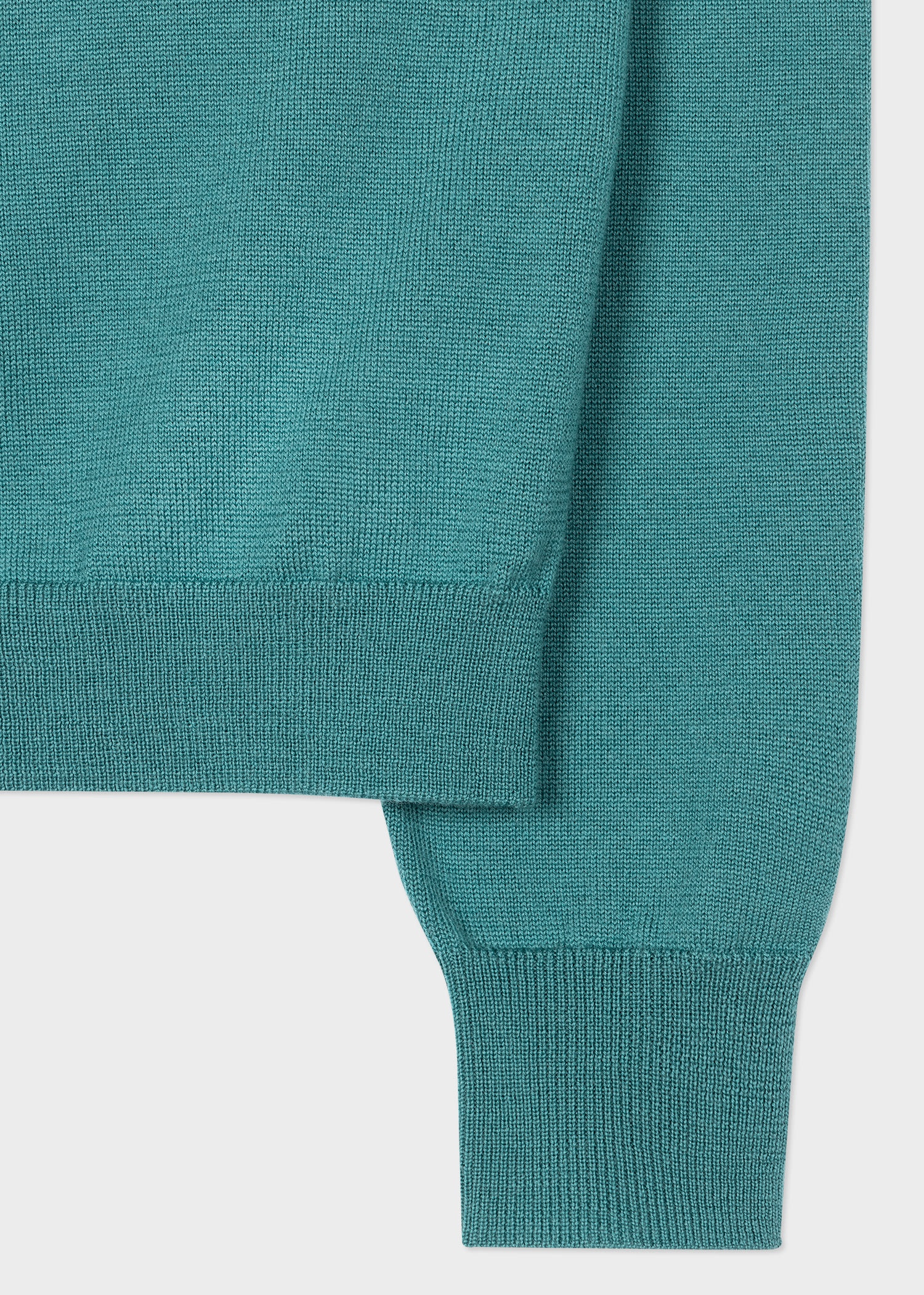 Teal Blue Merino Wool 'Signature Stripe' Cardigan - 2