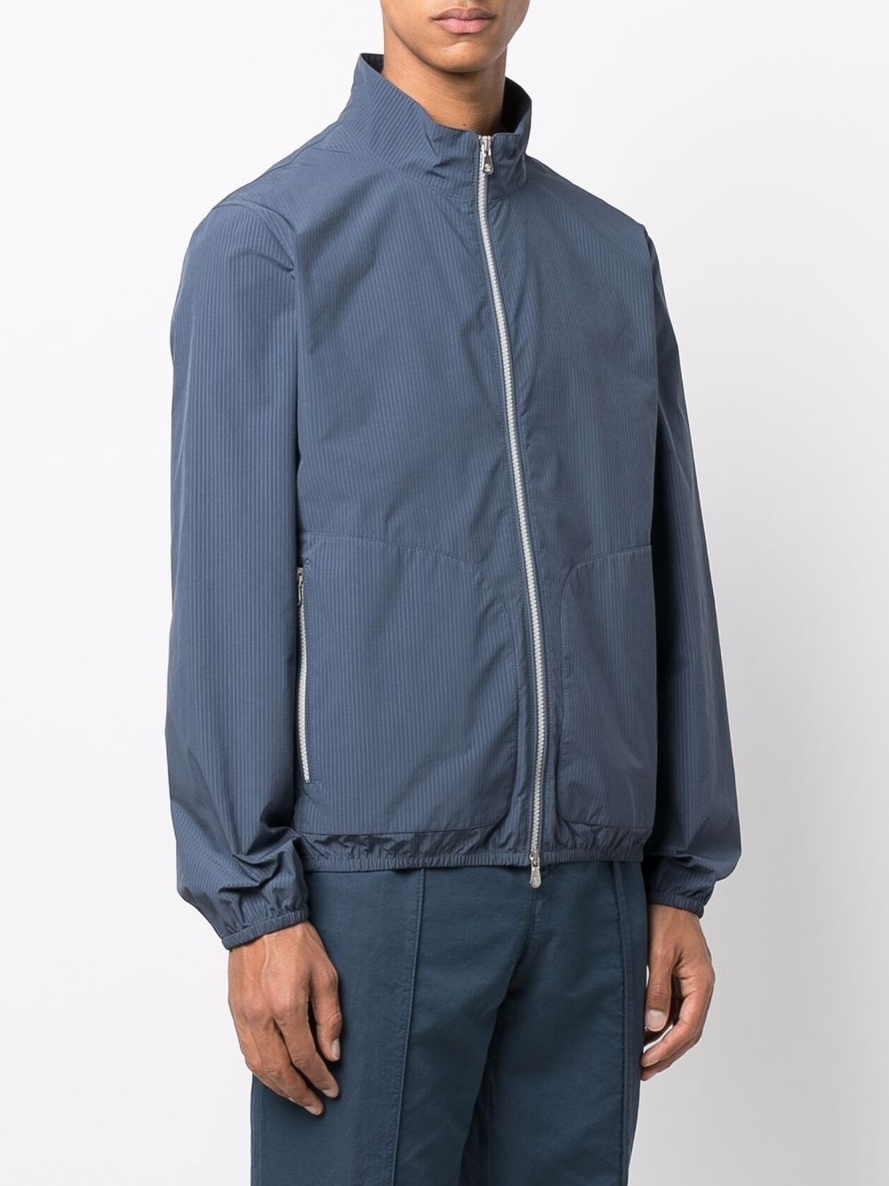 striped zip-up lightweight jacket - 3