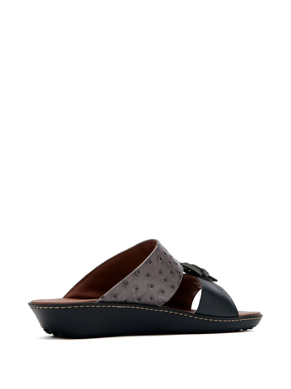 ostrich-effect leather sandals - 3
