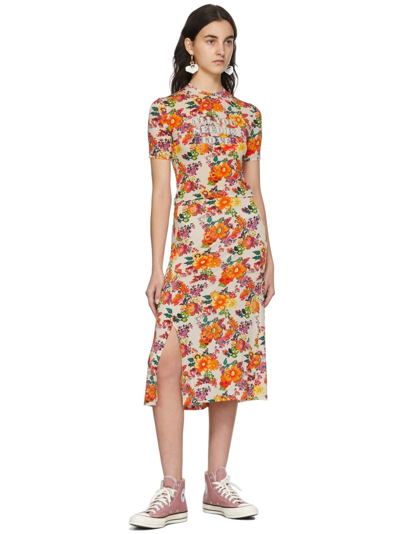 rabanne SSENSE Exclusive Beige & Multicolor Capsule Printed Nacre Skirt outlook