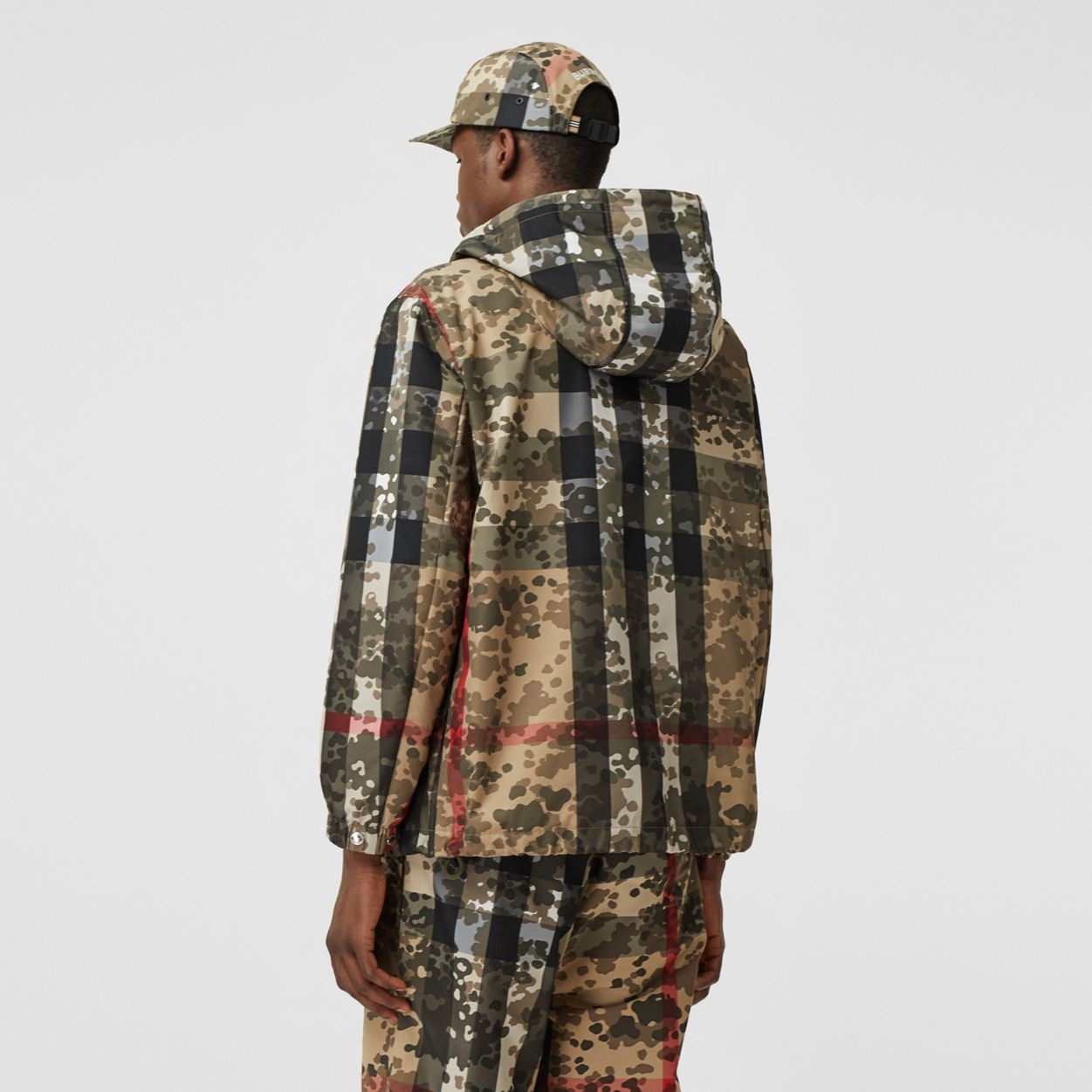 Camouflage Check Nylon Hooded Jacket - 4