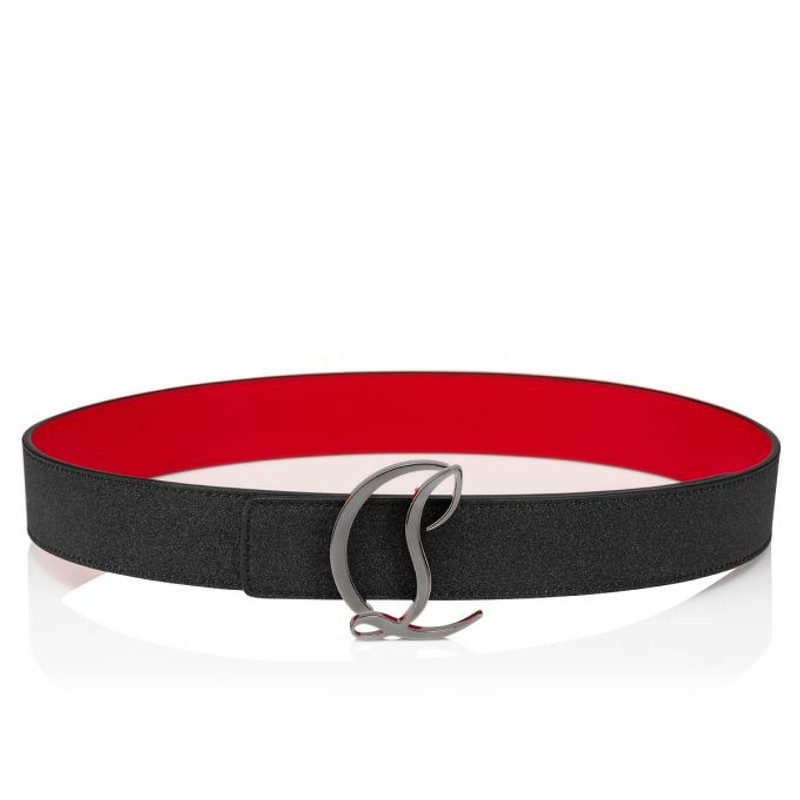 Cl Logo Belt BLACK/GUN METAL 3