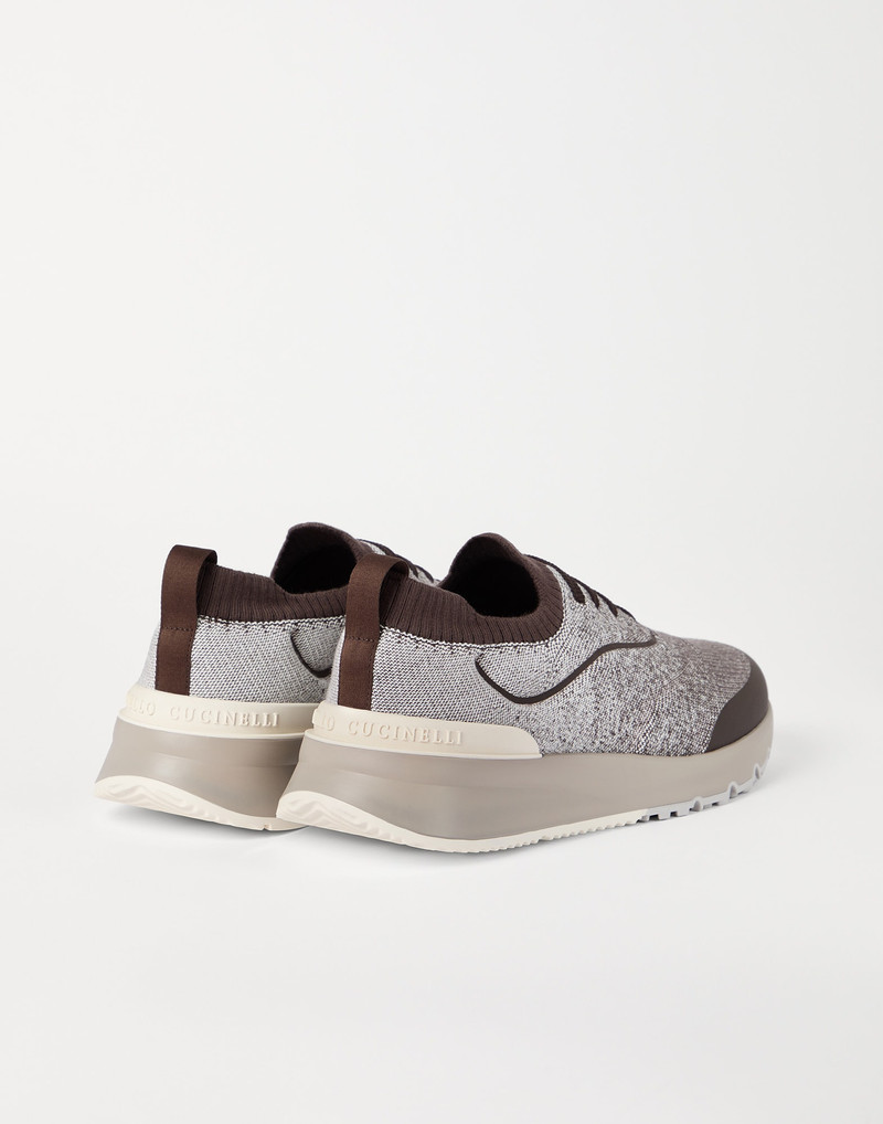 Brunello Cucinelli Techno cotton knit runners with heat-bonded details outlook