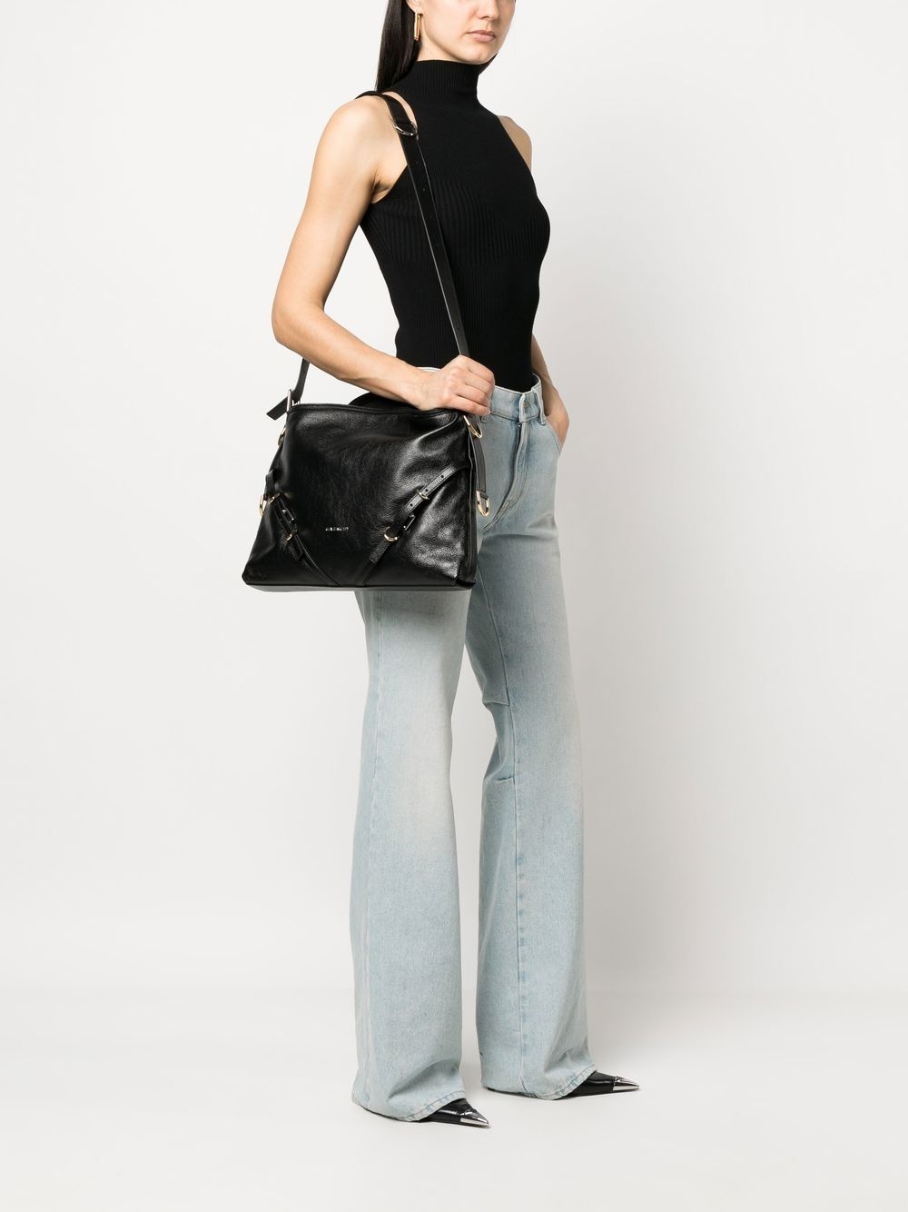 grained-leather shoulder bag - 2