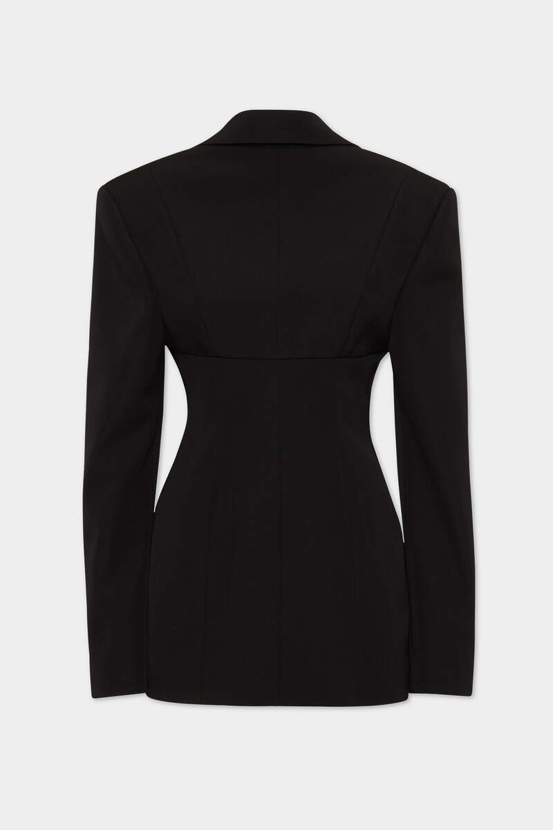 DSQUARED2 STRETCH WORSTED WOOL FLIPSIDE BLAZER DRESS outlook