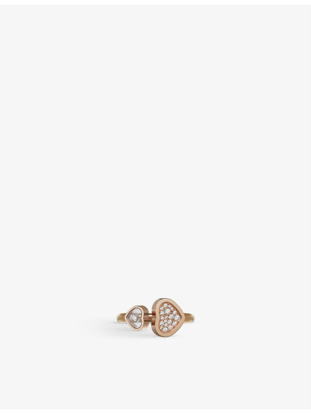 Happy Hearts 18ct rose-gold and 0.22ct round-cut diamond ring - 3