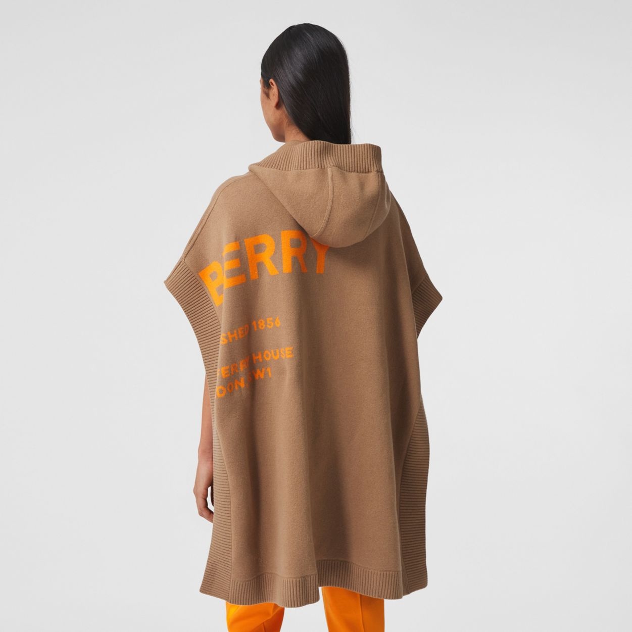 Horseferry Cashmere Blend Jacquard Hooded Cape - 4