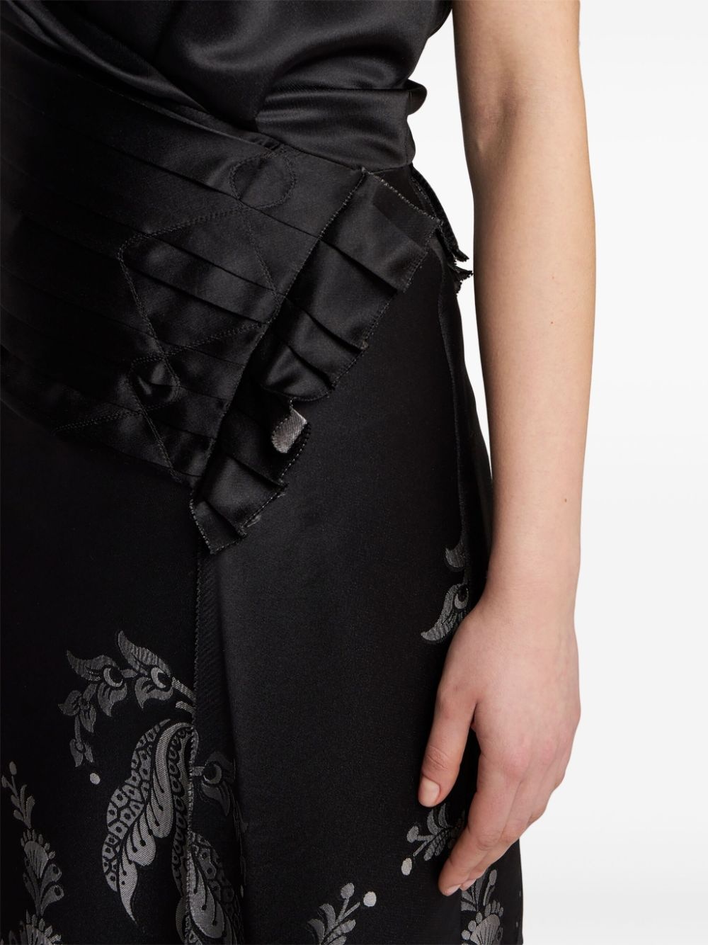 jacquard silk maxi dress - 4