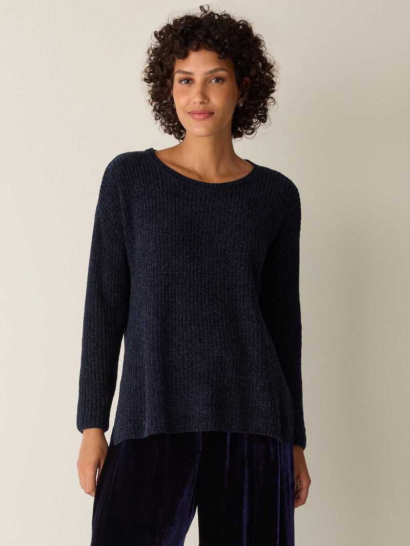 EILEEN FISHER Chenille Blend Jewel Neck Top outlook