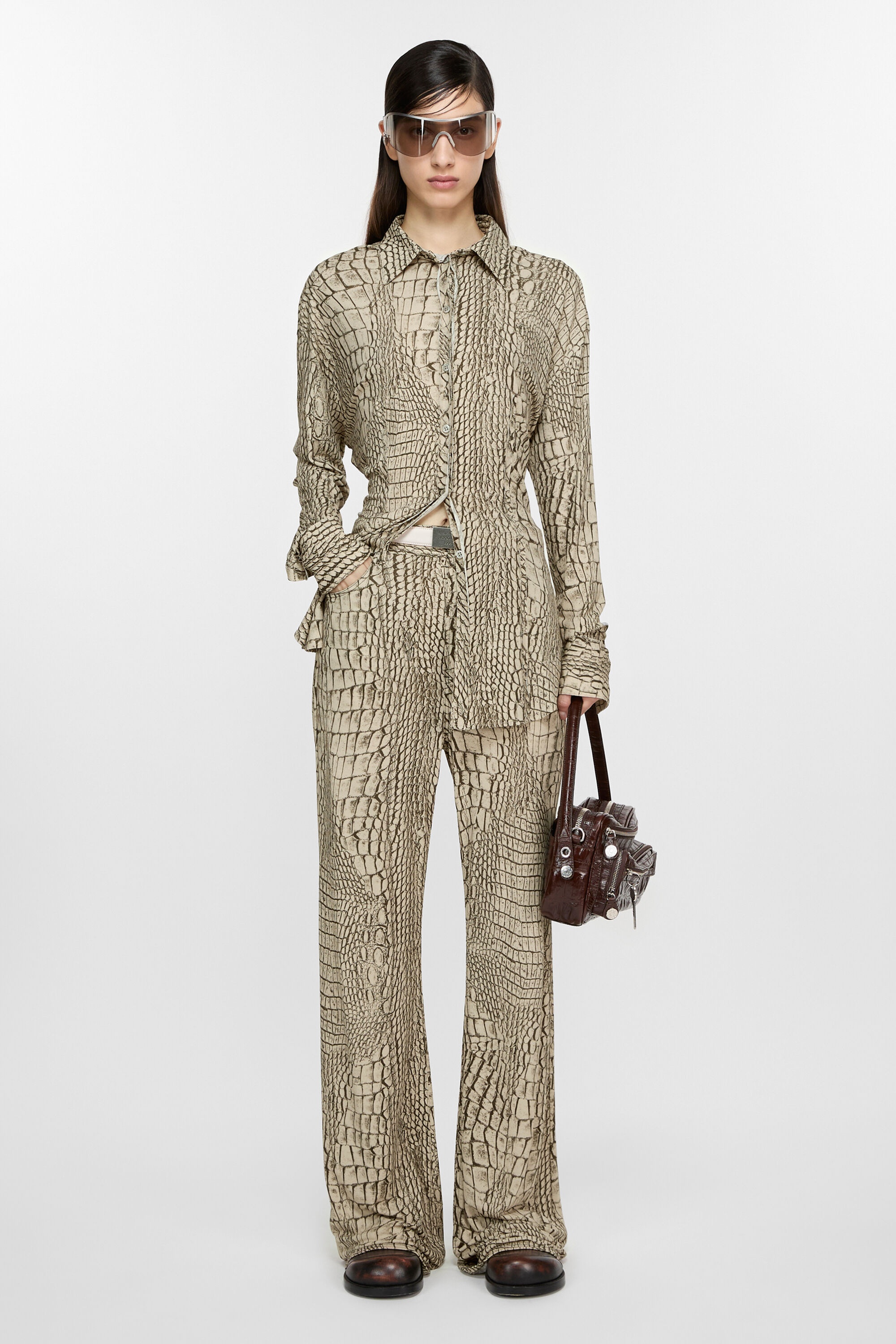 Printed trousers - Multi grey - 2