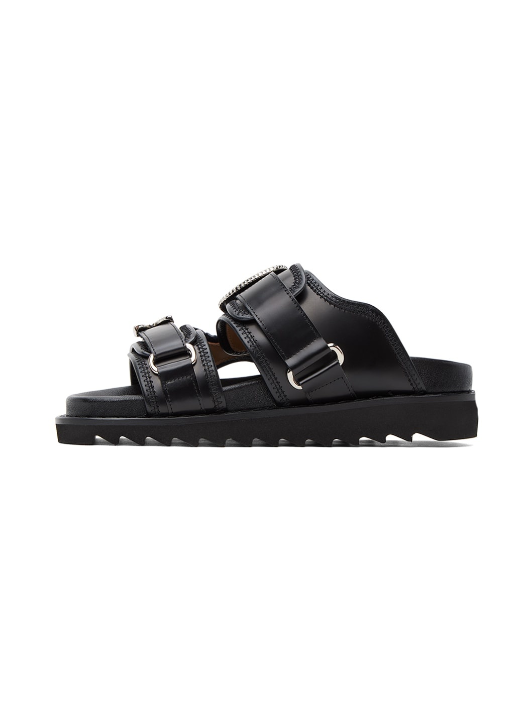 Black Buckle Sandals - 3