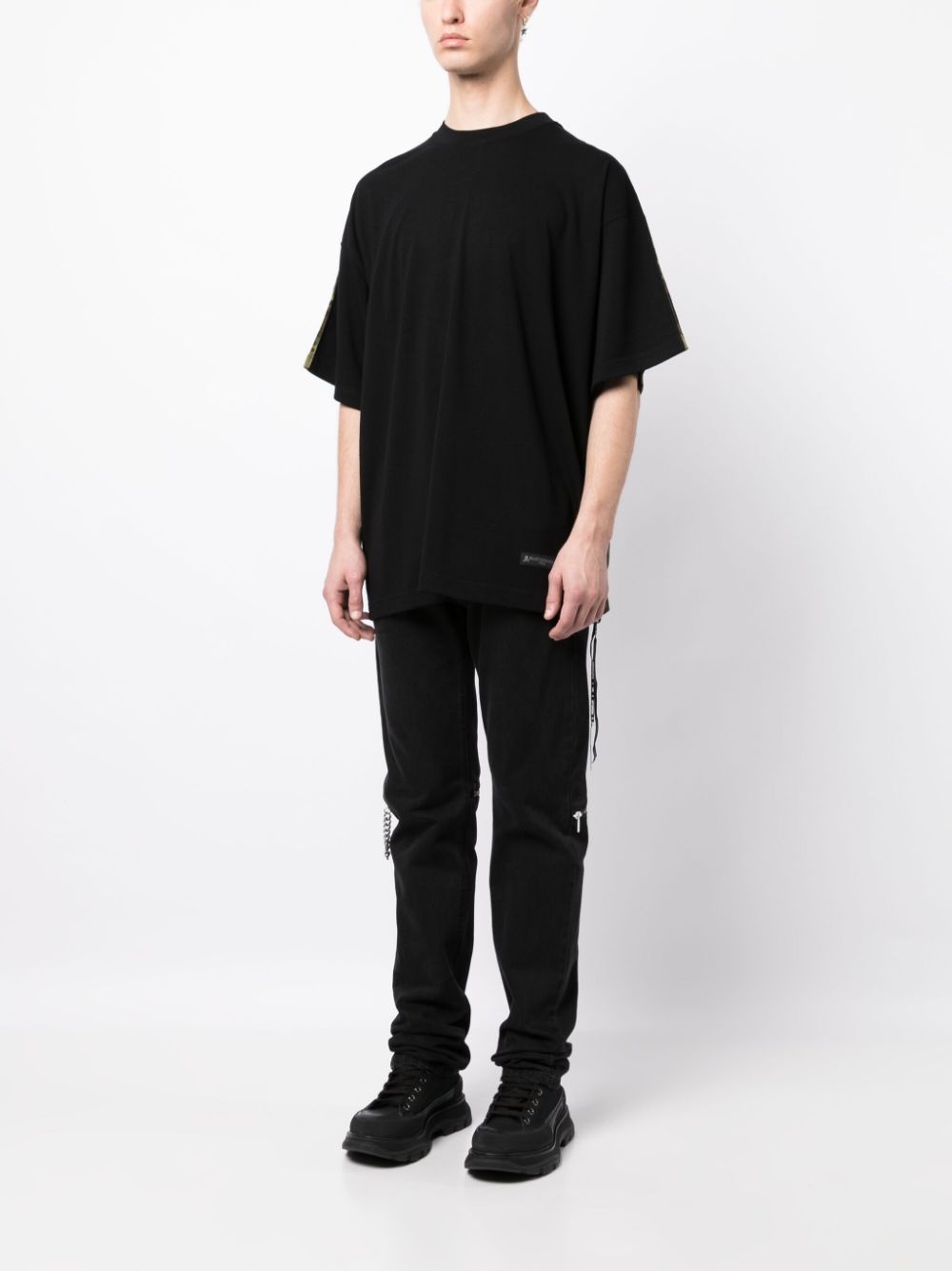 panelled wool T-shirt - 4