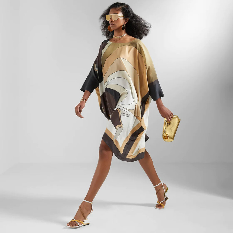 Multicolor silk kaftan 4