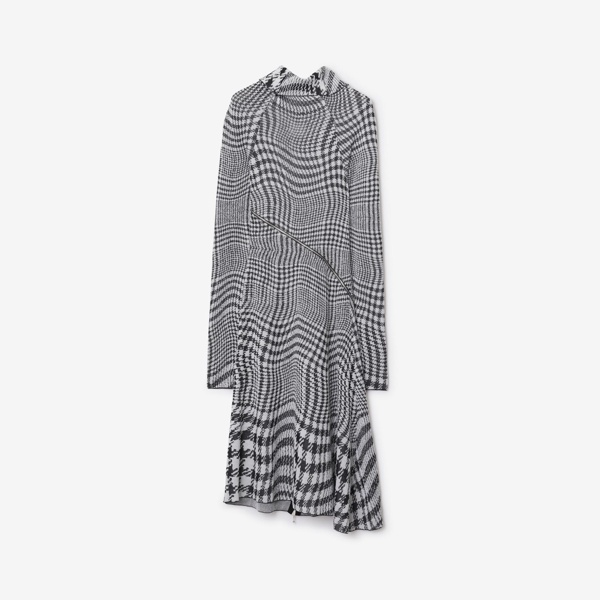 Warped Houndstooth Wool Blend Dress - 5