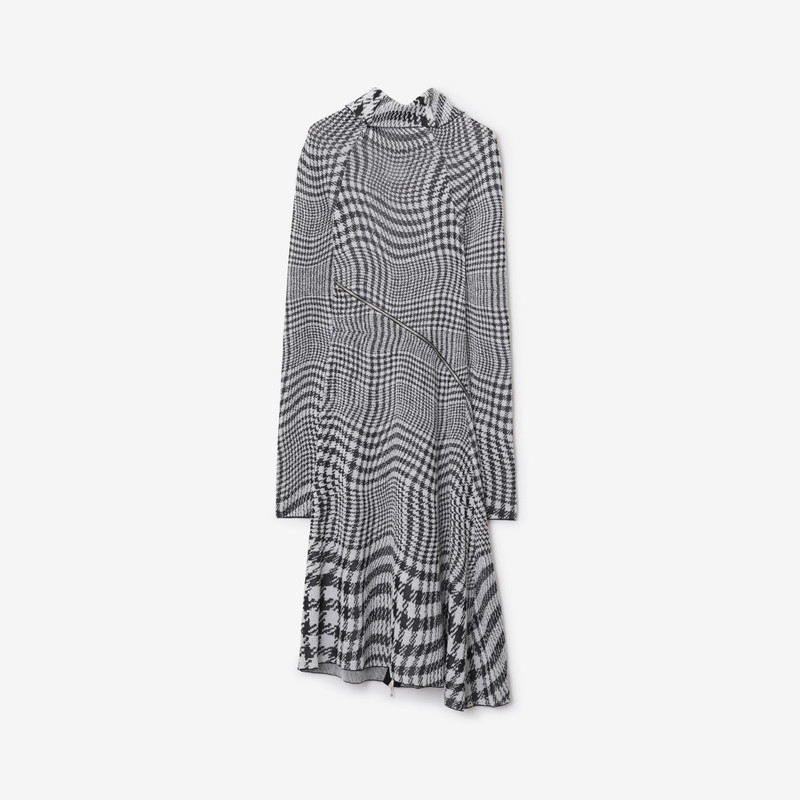 Warped Houndstooth Wool Blend Dress 5