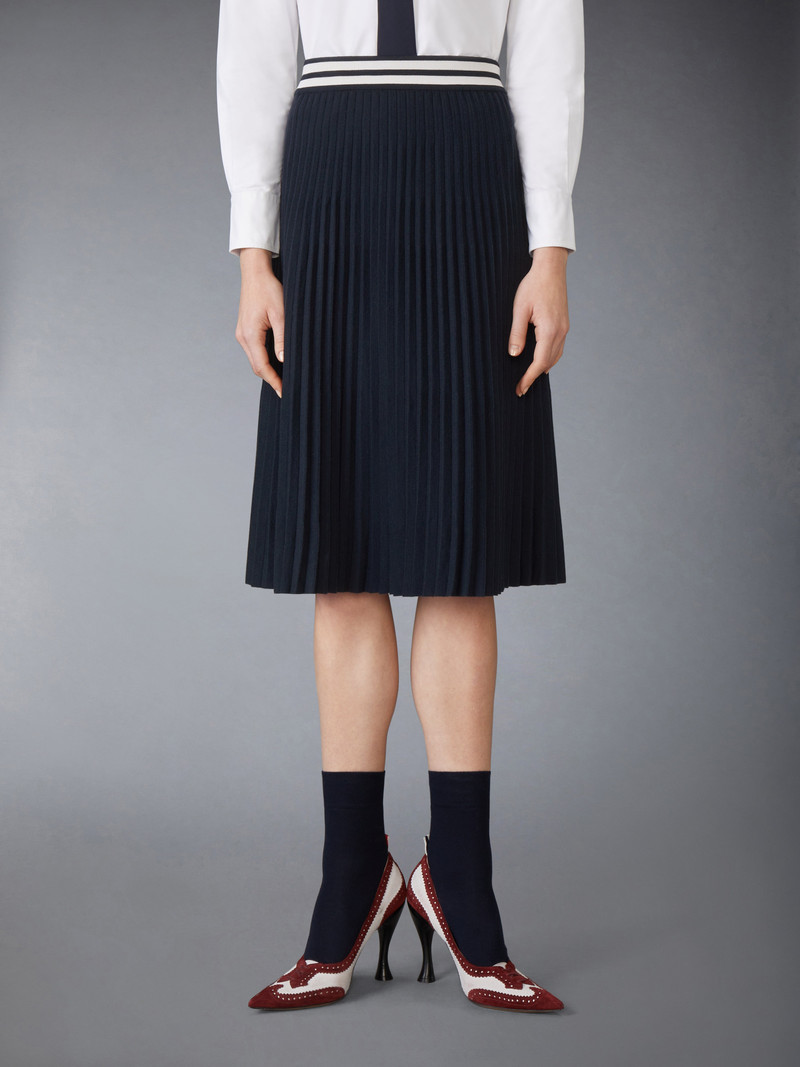 Thom Browne PLISSE MERINO WOOL SILK SKIRT outlook